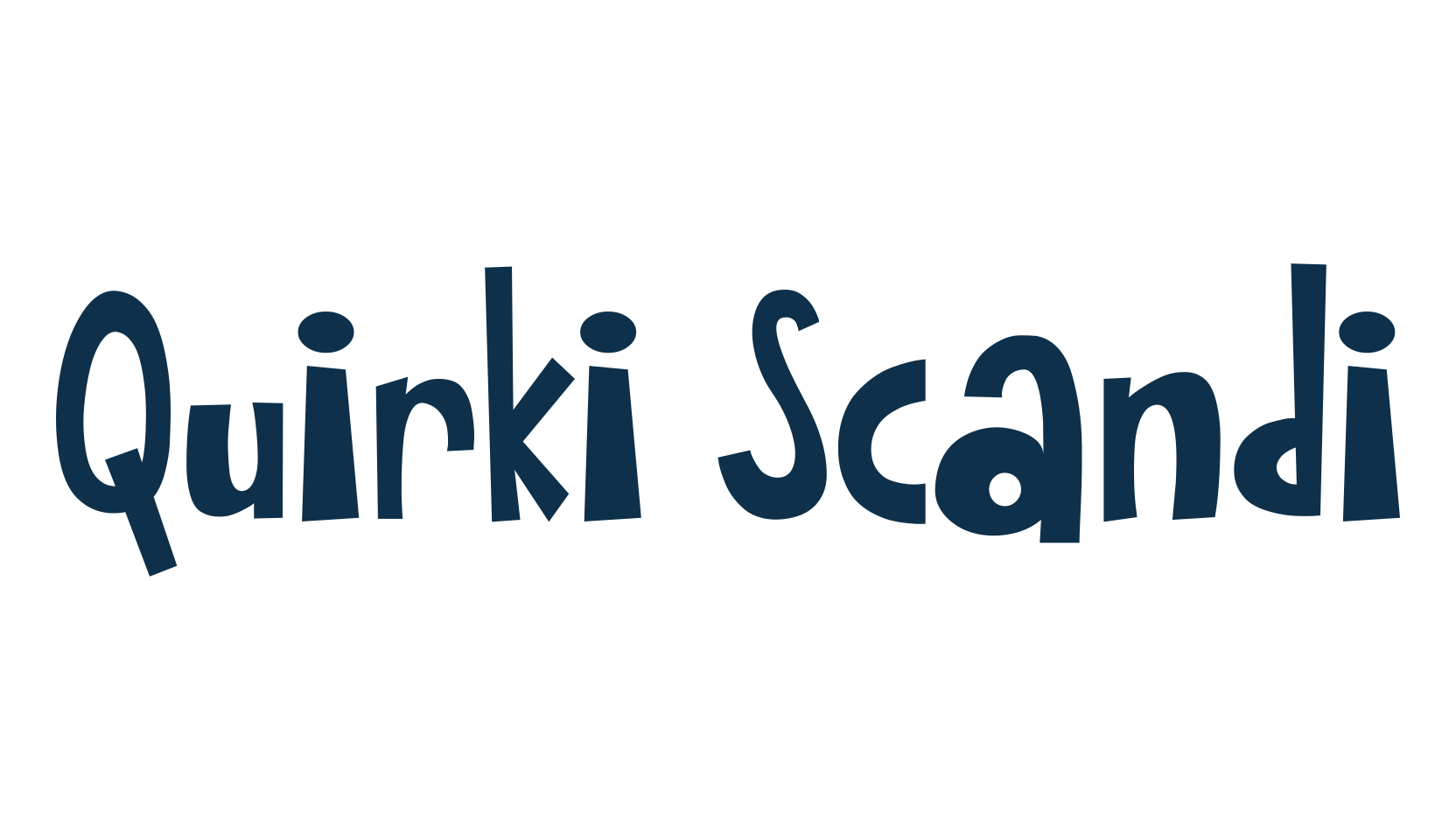 Quirki Scandi, fancy cartoon decorative font preview