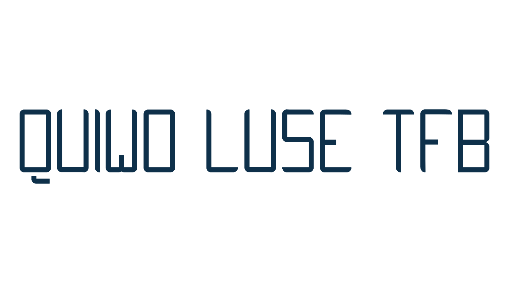 Quiwo Luse TFB, fancy various techno sci-fi font preview