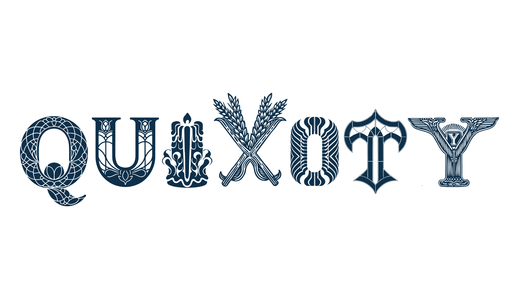 Quixoty, fancy decorative font preview