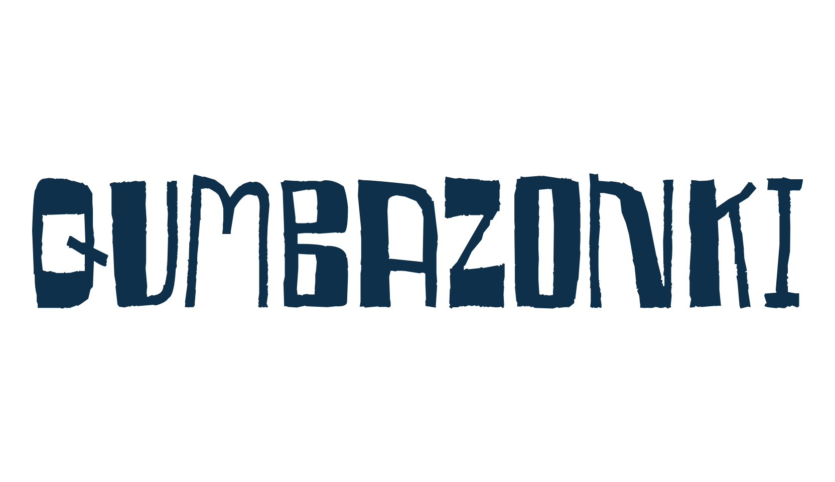 Qumbazonki, fancy eroded decorative font preview