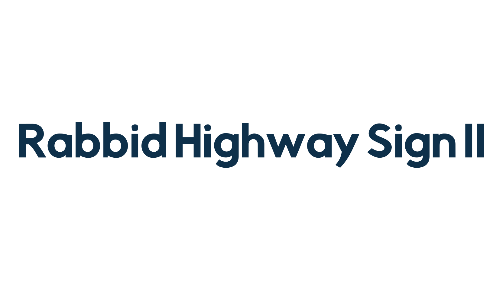 Rabbid Highway Sign II, basic sans serif font preview