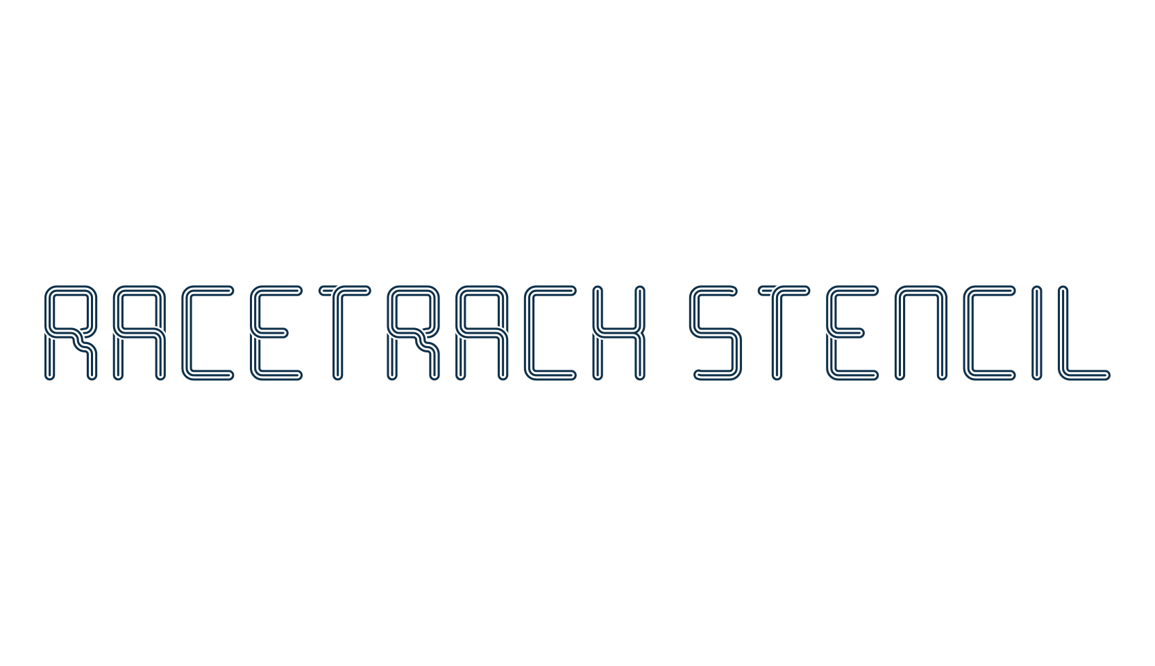 Racetrack Stencil, fancy various decorative font preview