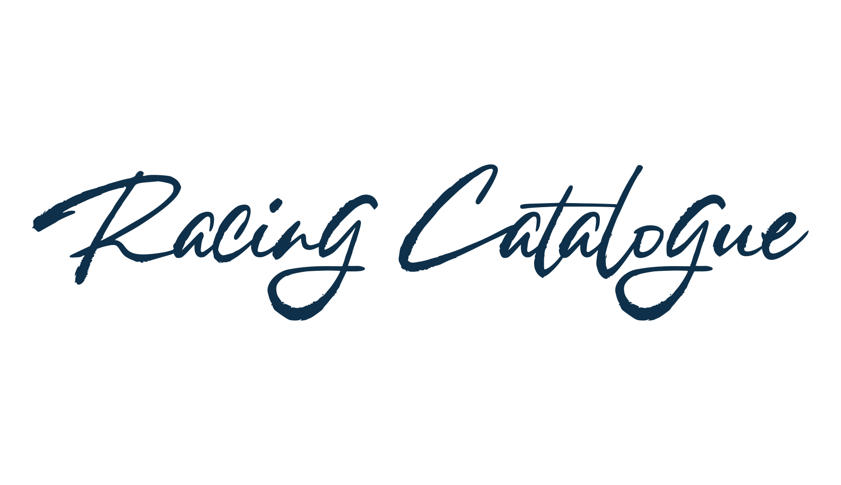 Racing Catalogue, script handwritten fancy decorative calligraphy font preview