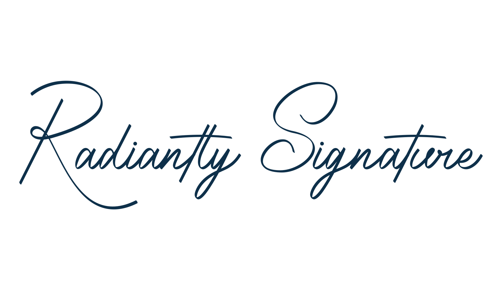 Radiantly Signature, script handwritten fancy decorative calligraphy font preview