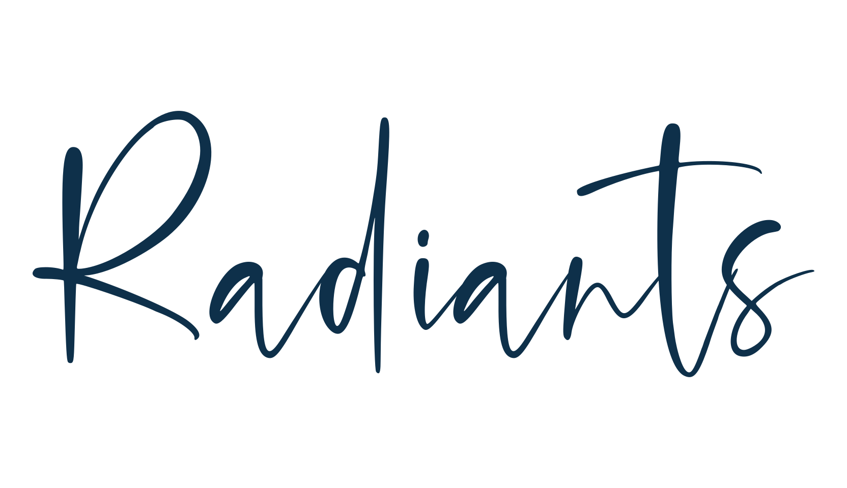 Radiants, script handwritten fancy decorative calligraphy font preview