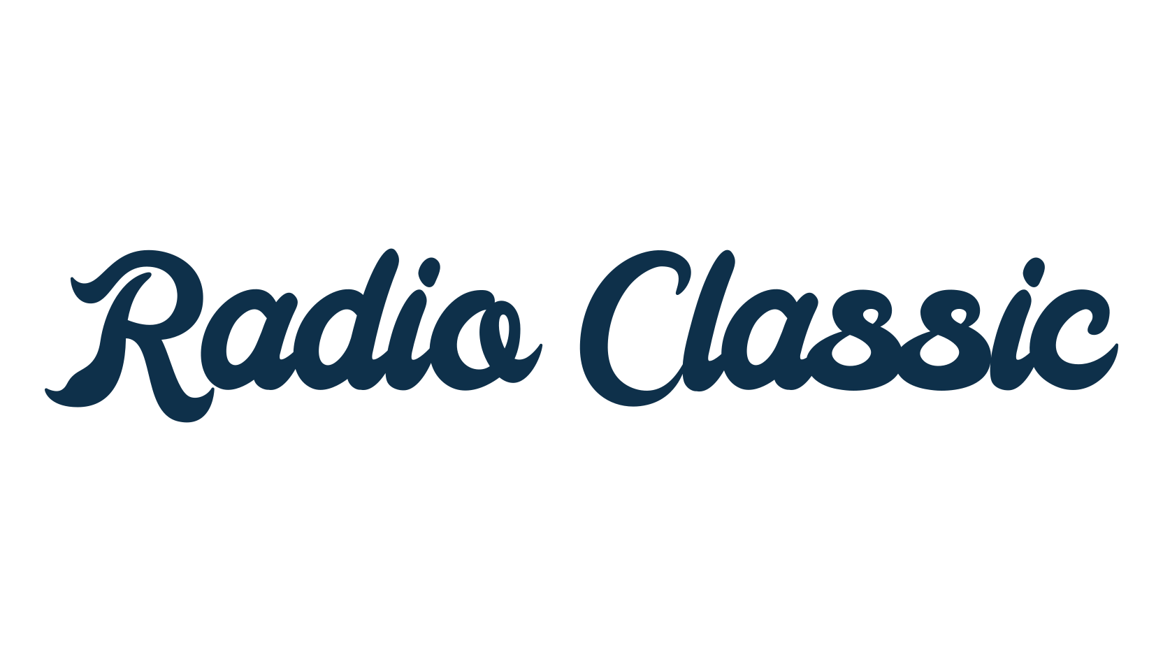 Radio Classic, fancy old school decorative script calligraphy font preview