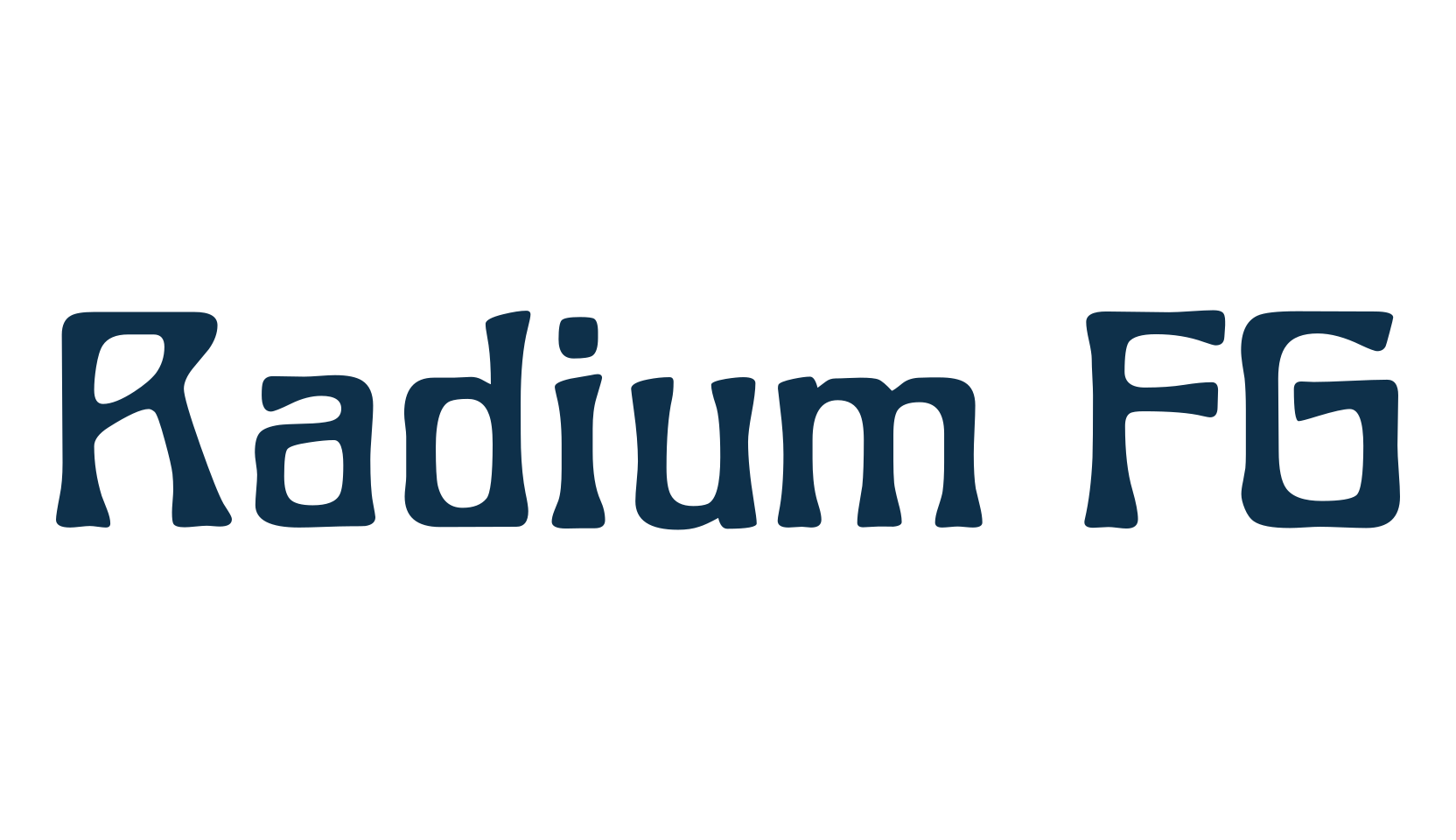 Radium FG, retro font preview