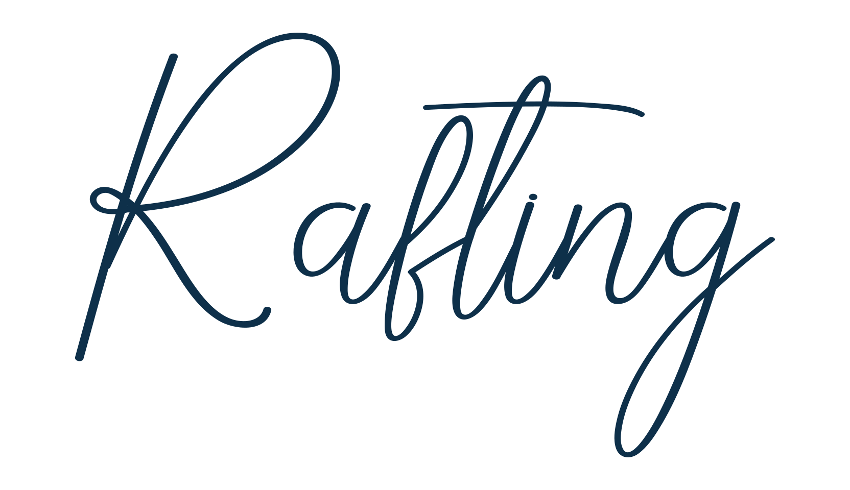 Rafting, script handwritten fancy decorative calligraphy font preview