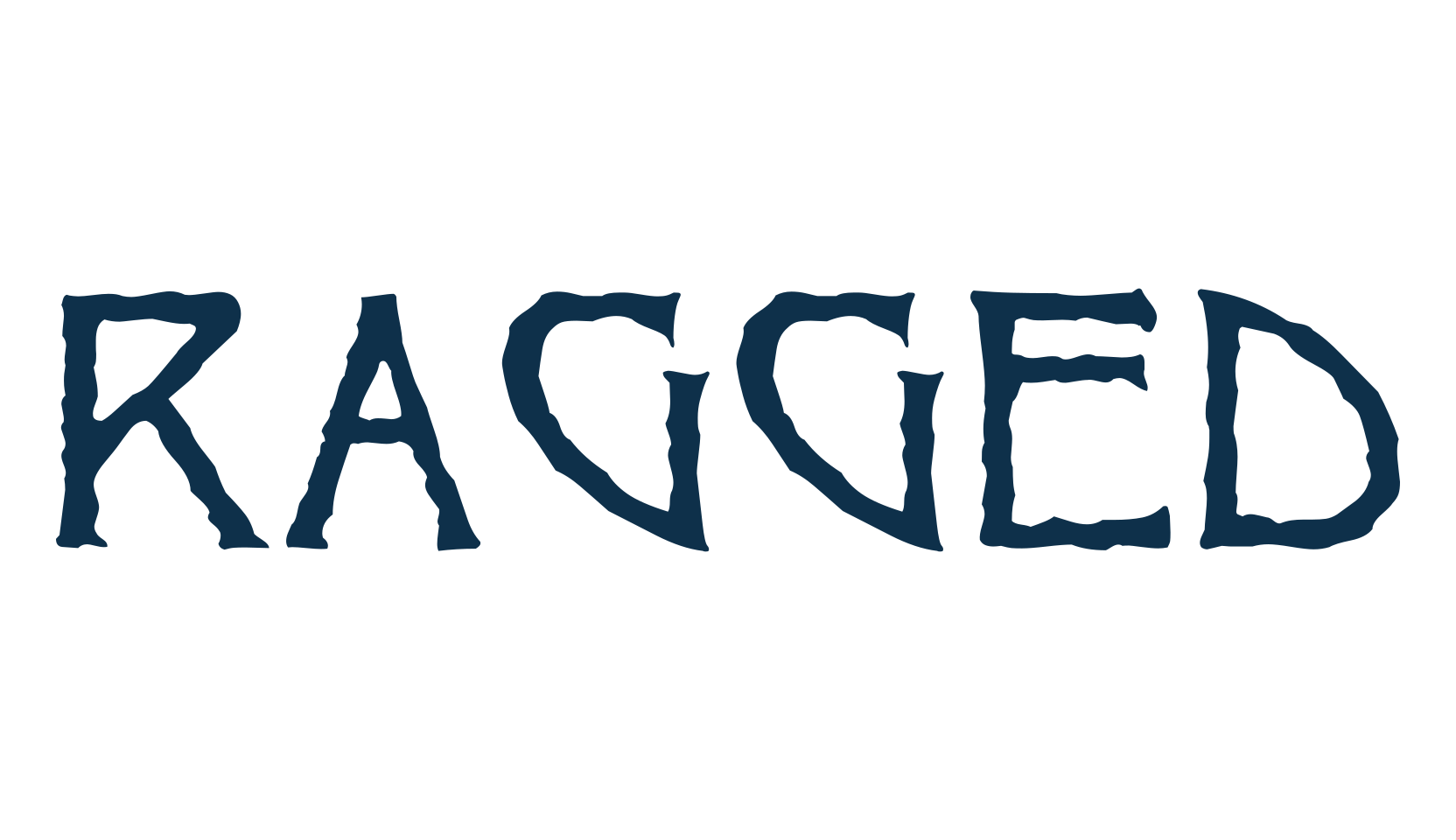 Ragged, fancy retro decorative font preview