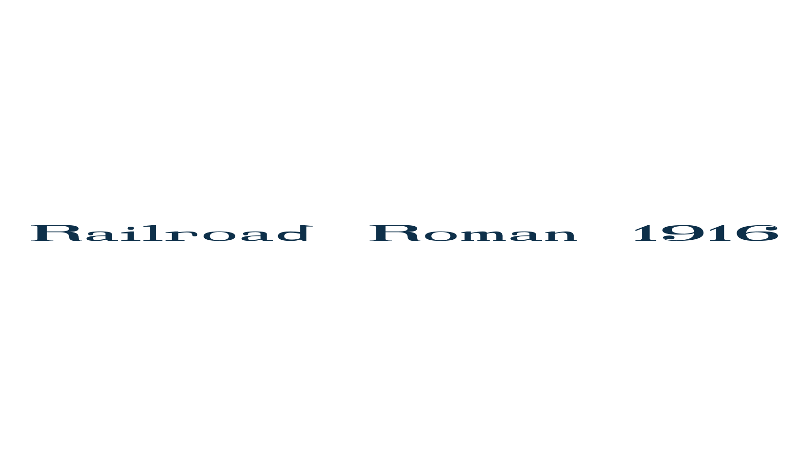Railroad Roman 1916, retro font preview