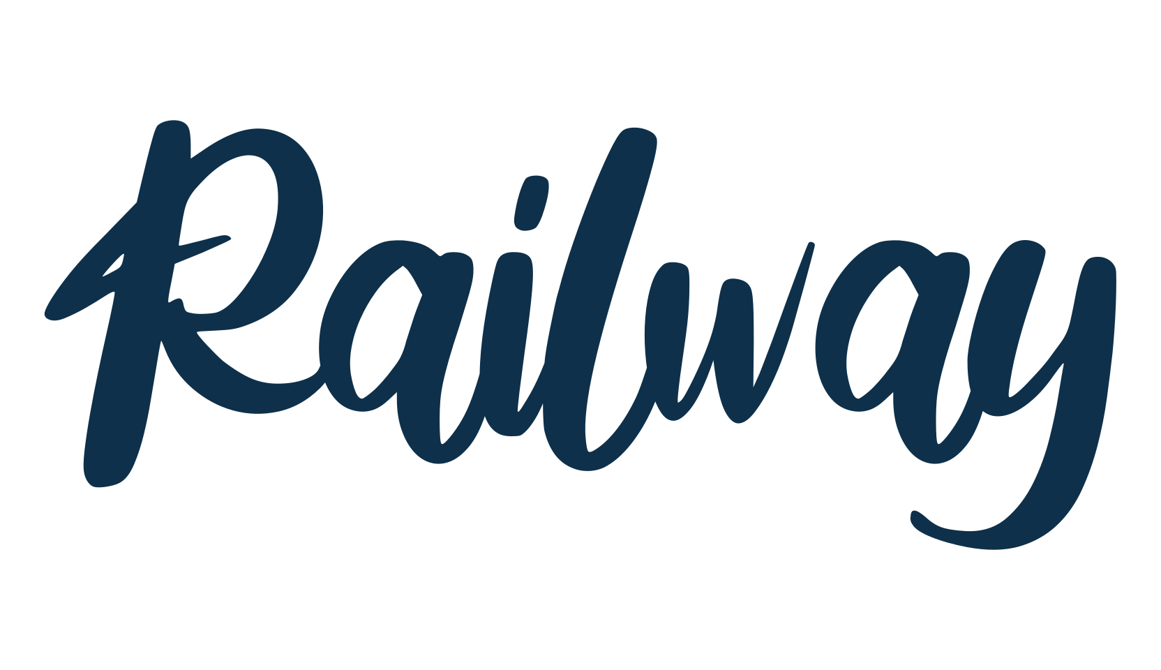 Railway, script handwritten fancy decorative calligraphy font preview