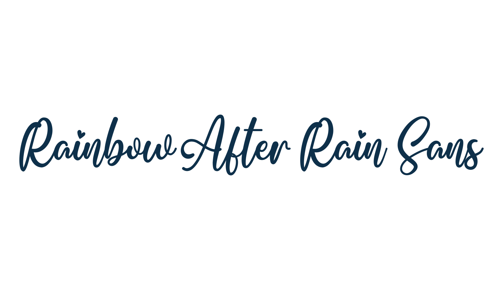 Rainbow After Rain Sans, script handwritten fancy decorative calligraphy font preview