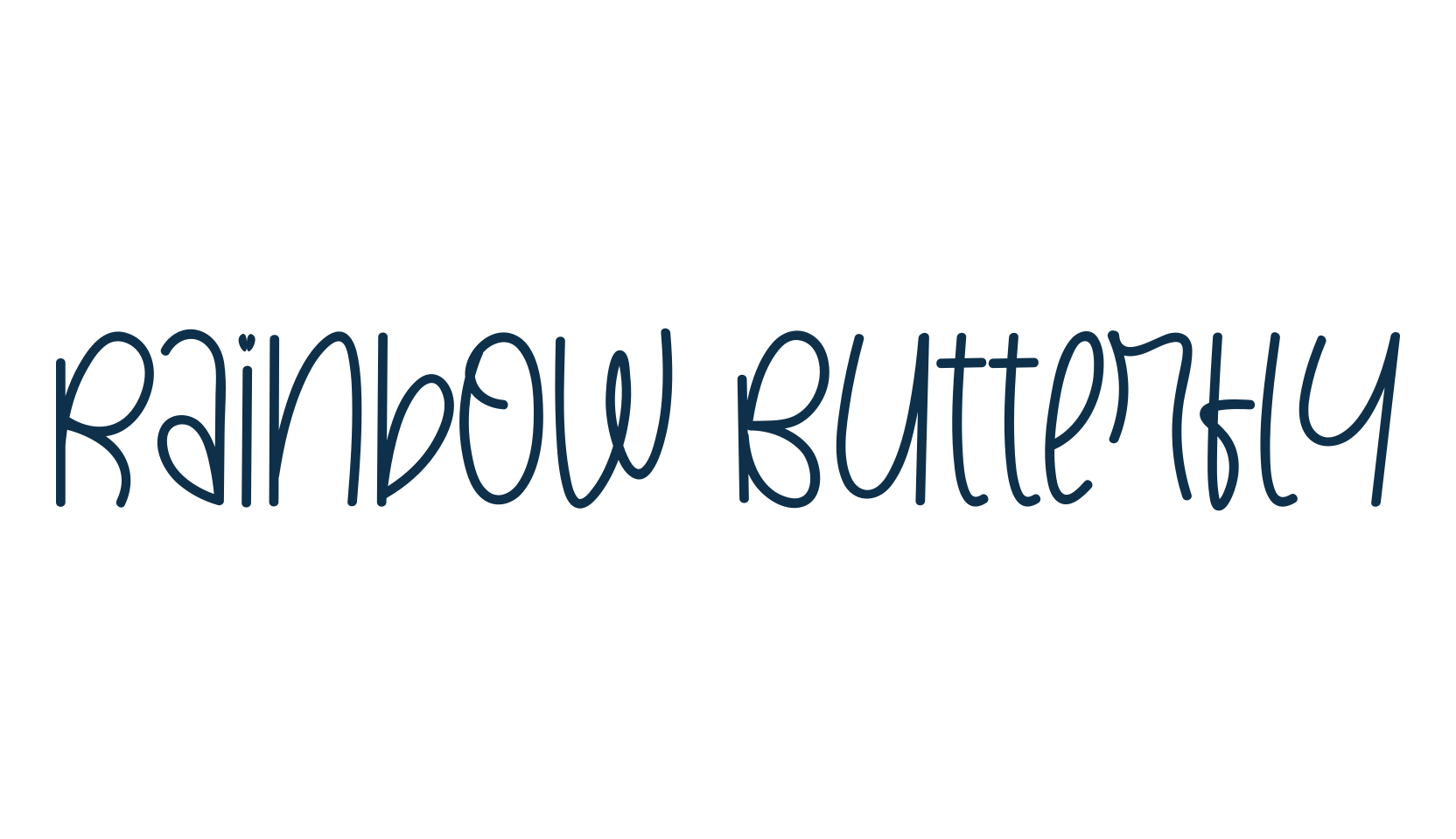 Rainbow Butterfly, fancy decorative font preview