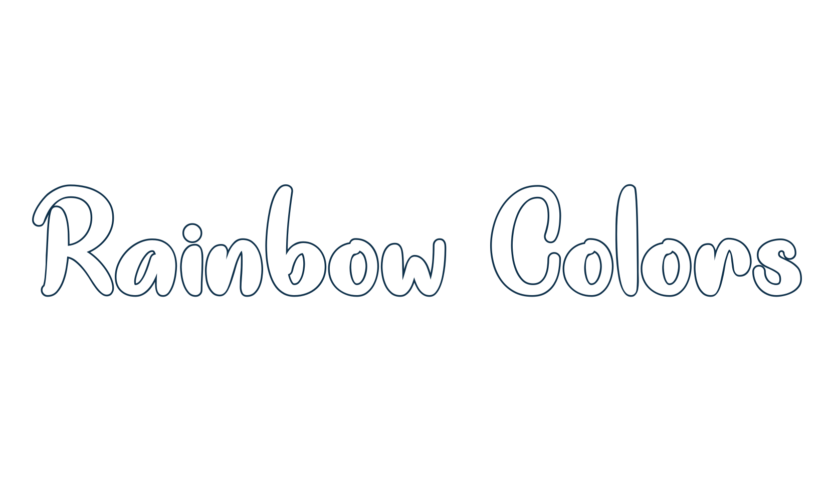 Rainbow Colors, various font preview