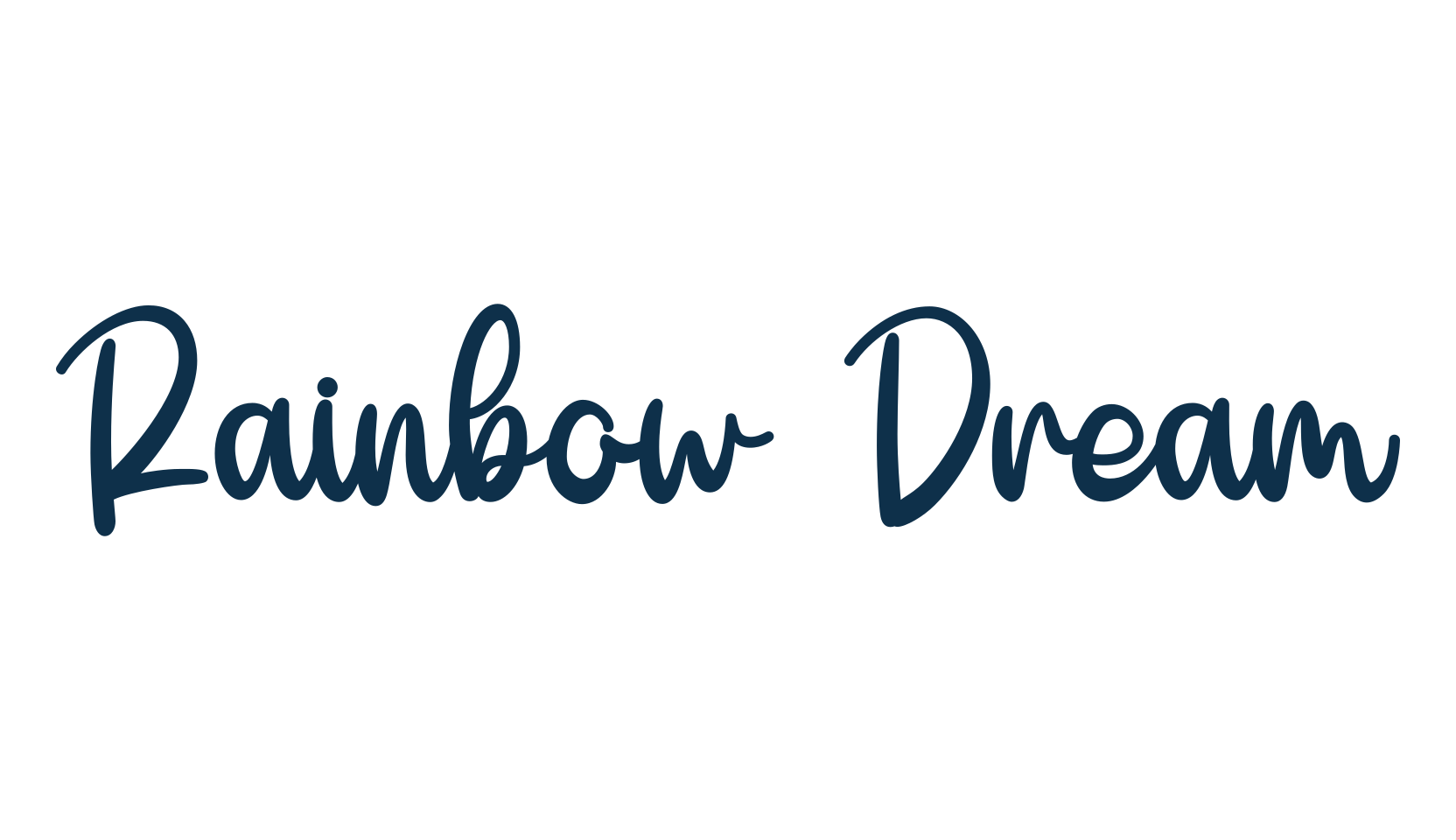 Rainbow Dream, handwriting font preview