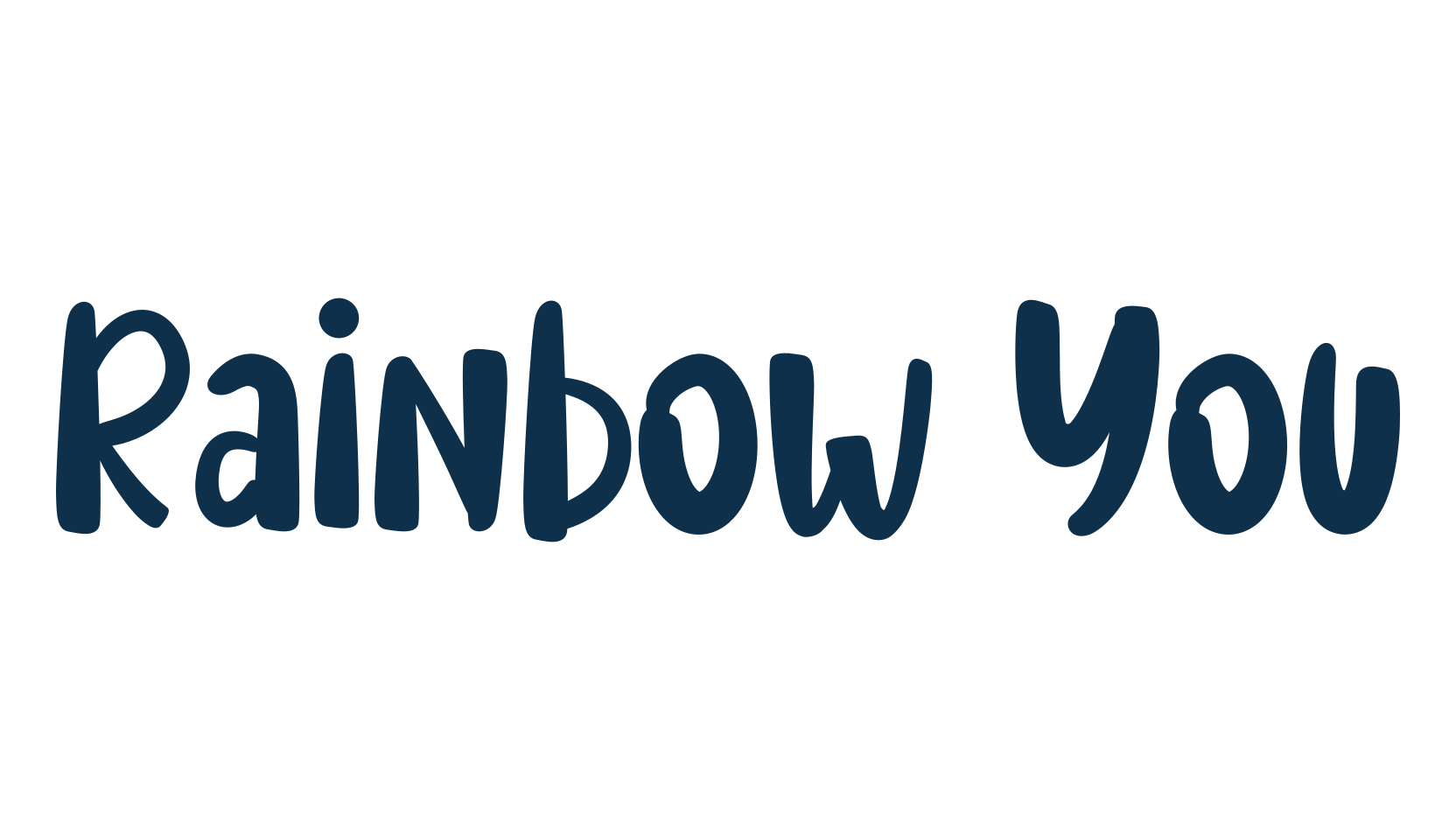 Rainbow You, cartoon font preview