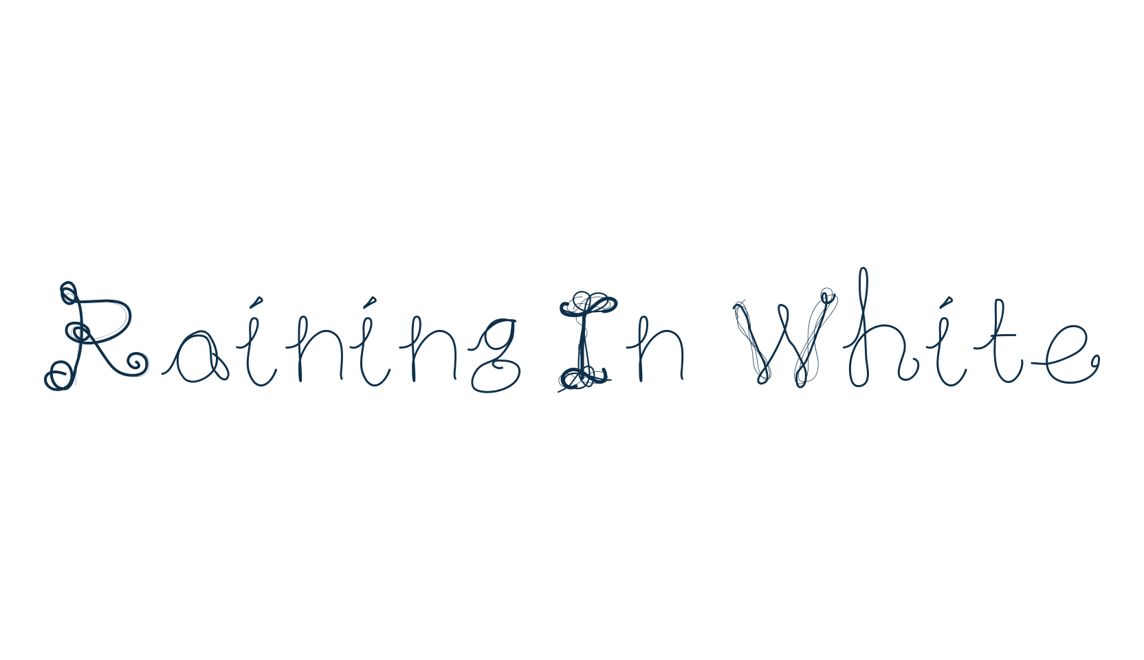 Raining In White, curly font preview