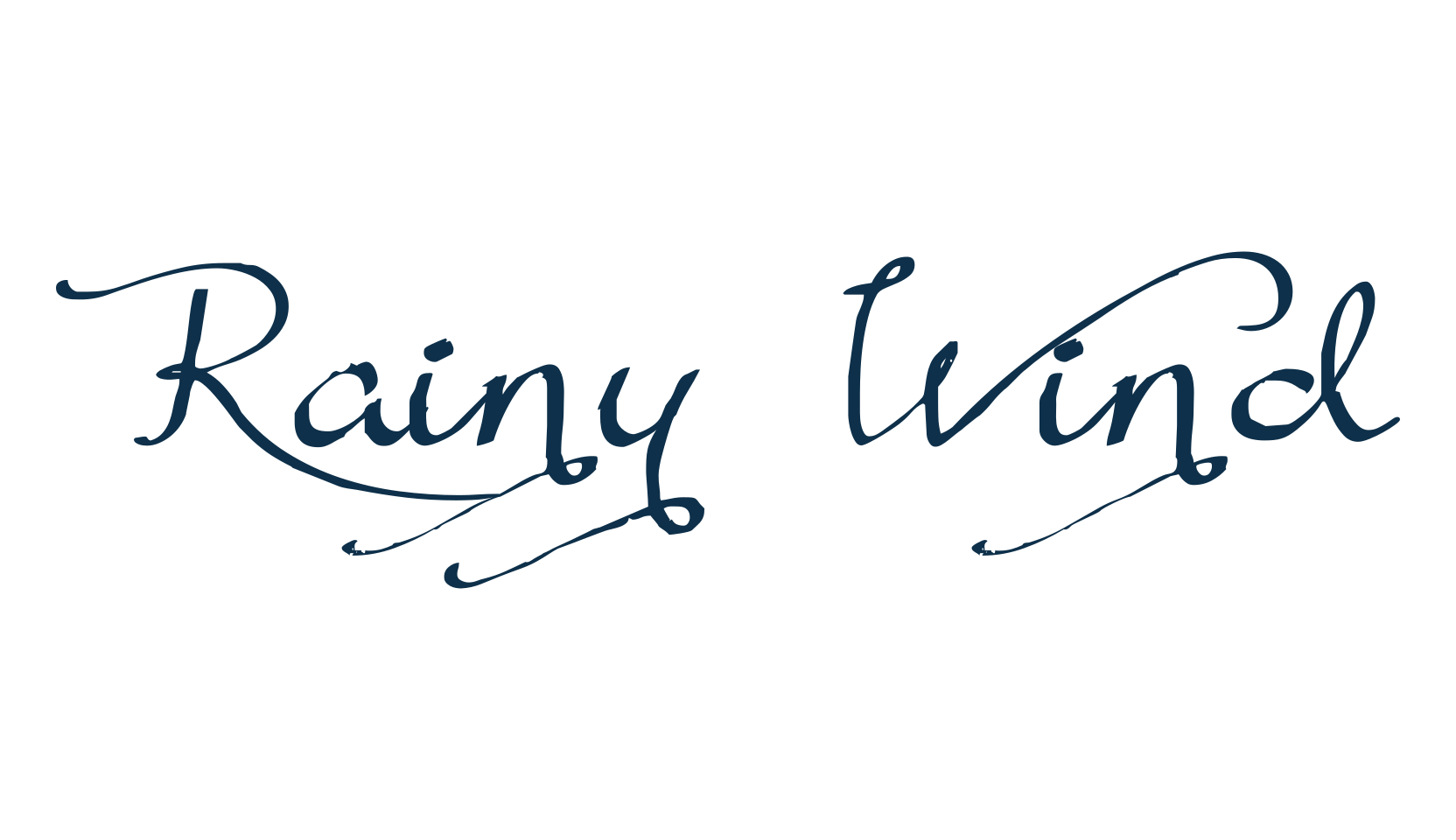 Rainy Wind, calligraphy font preview