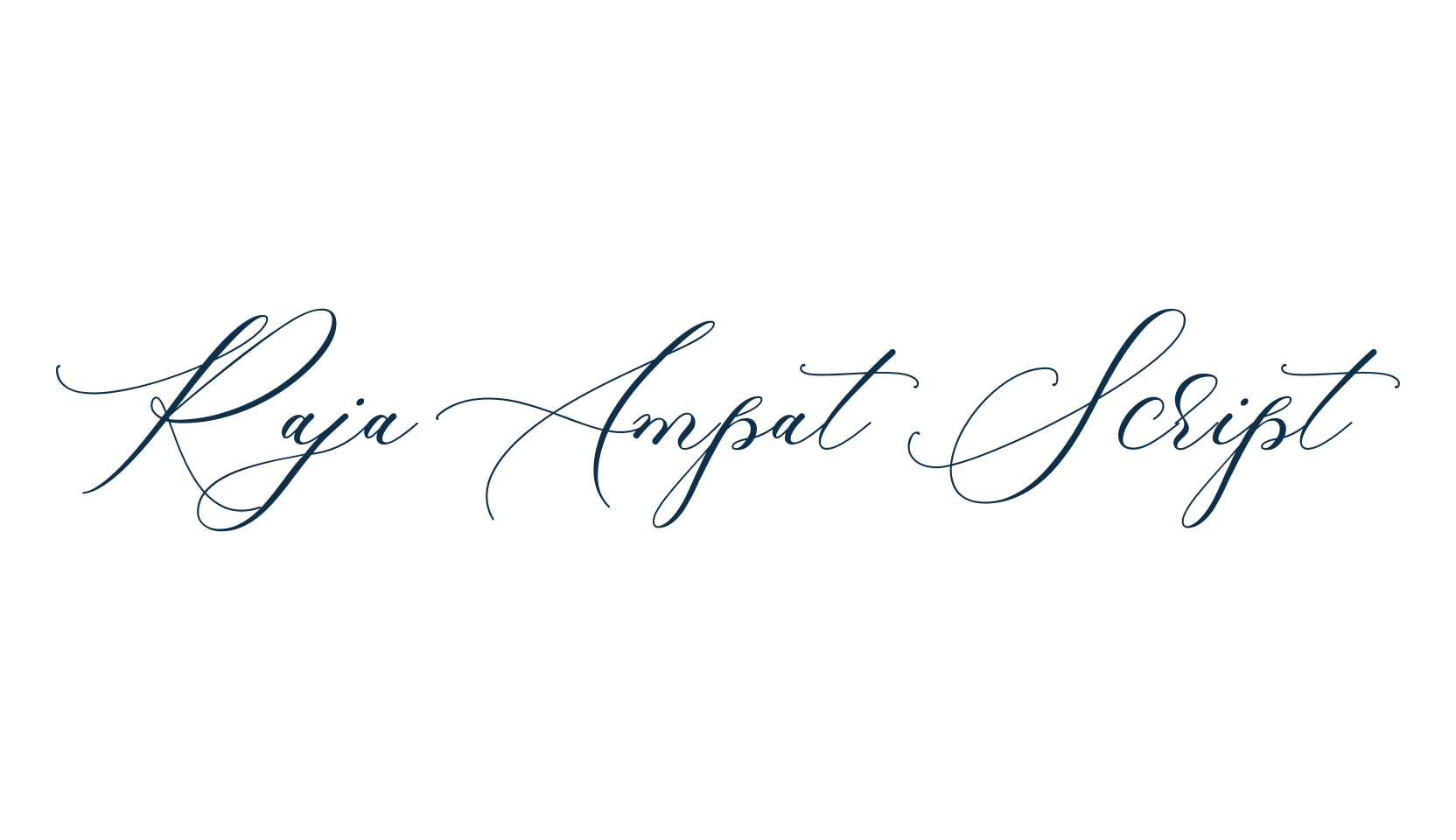 Raja Ampat Script, calligraphy font preview