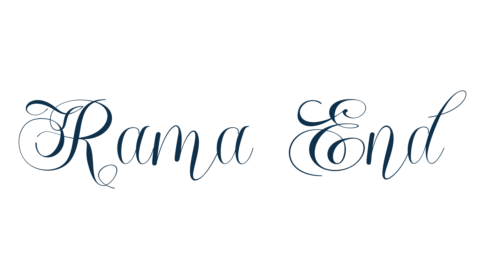 Rama End, script calligraphy fancy decorative font preview