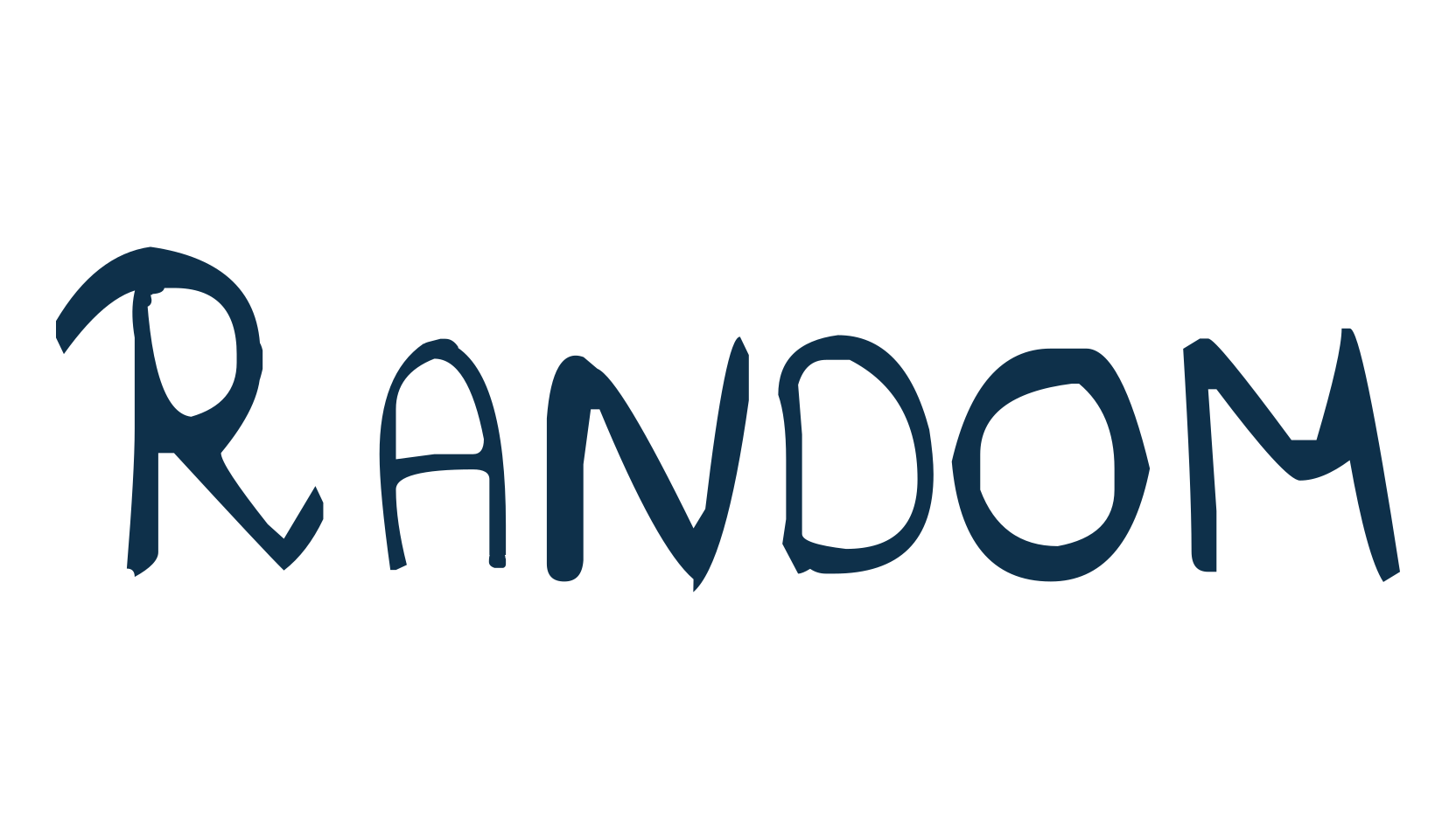 Random (random), cartoon font preview
