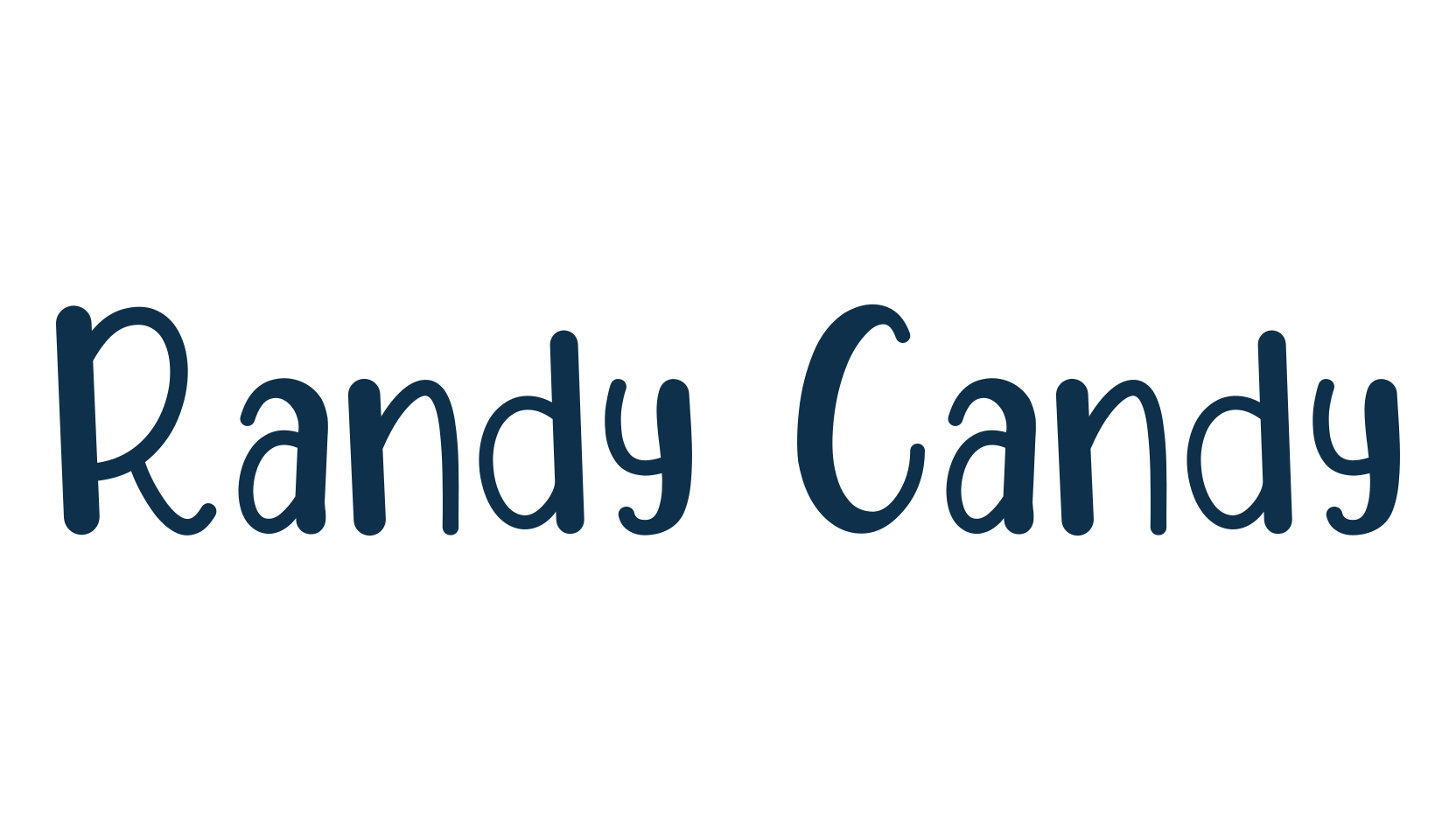 Randy Candy, fancy cartoon decorative font preview