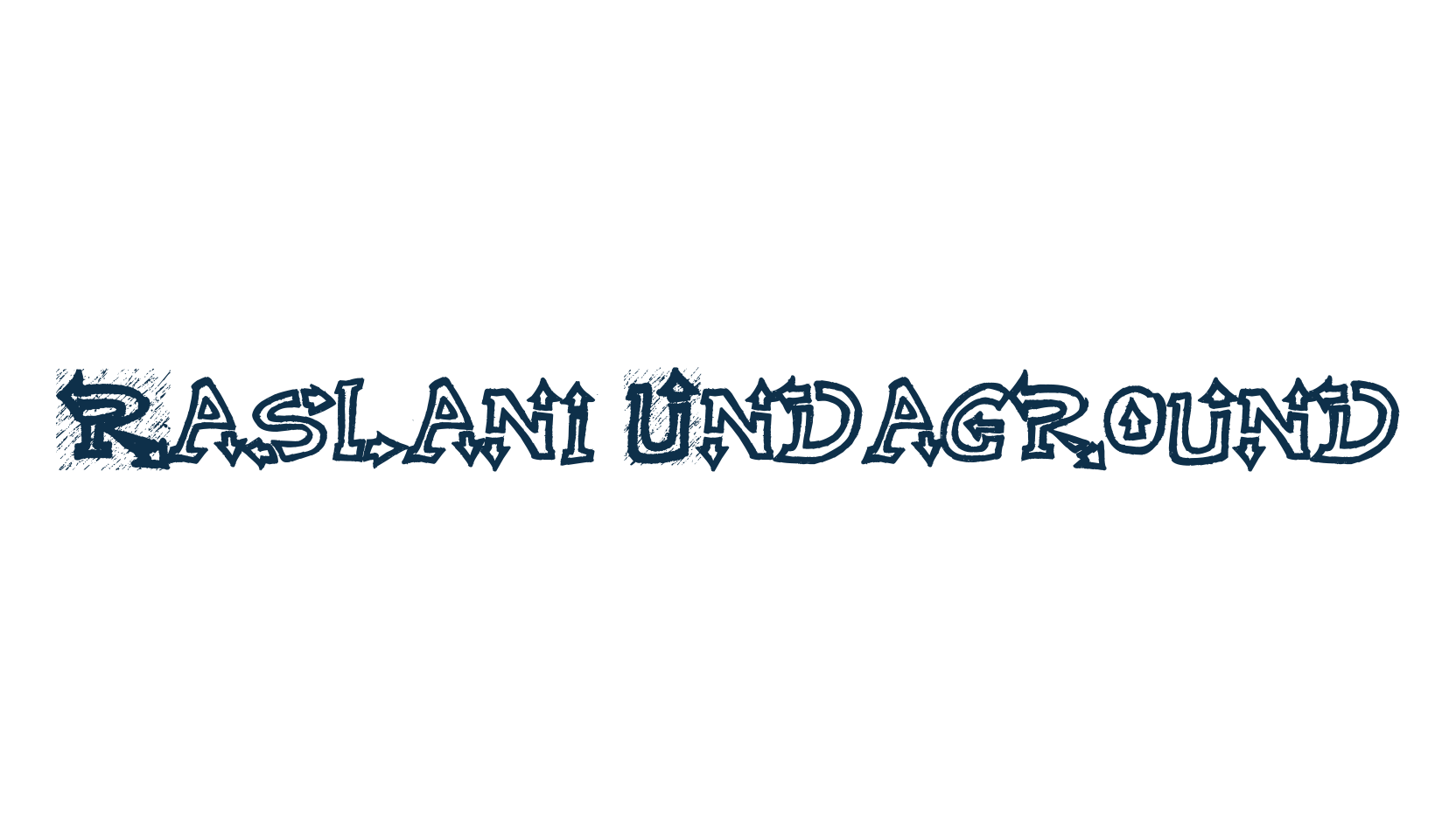 Raslani Undaground, script graffiti fancy decorative calligraphy font preview