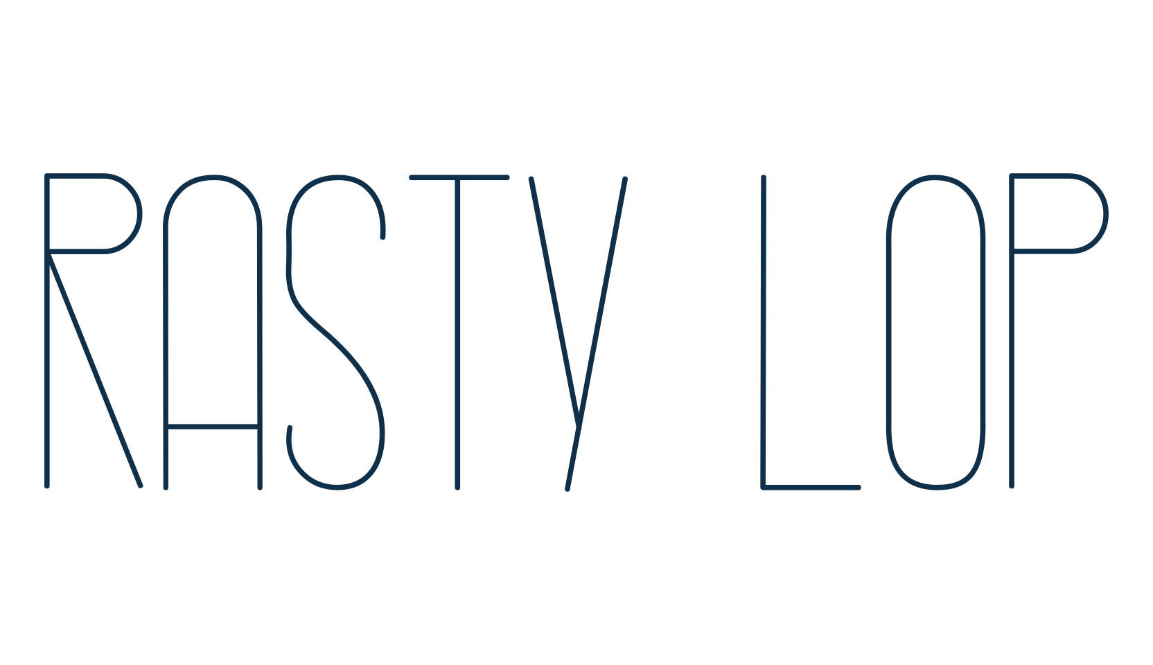 Rasty Lop, sans serif font preview