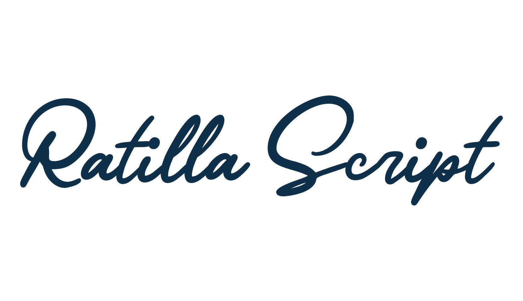 Ratilla Script, fancy decorative font preview