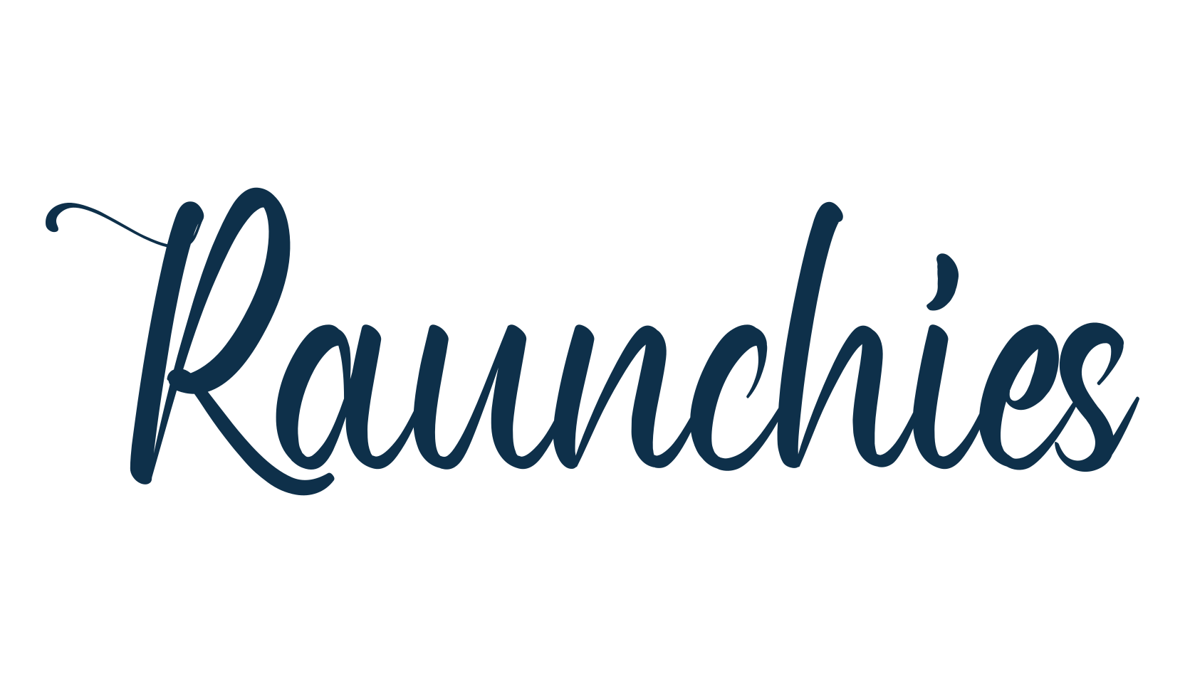 Raunchies, calligraphy font preview