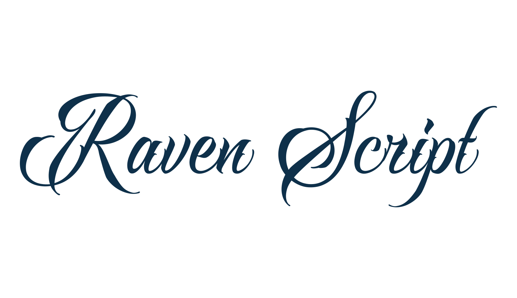 Raven Script, various font preview