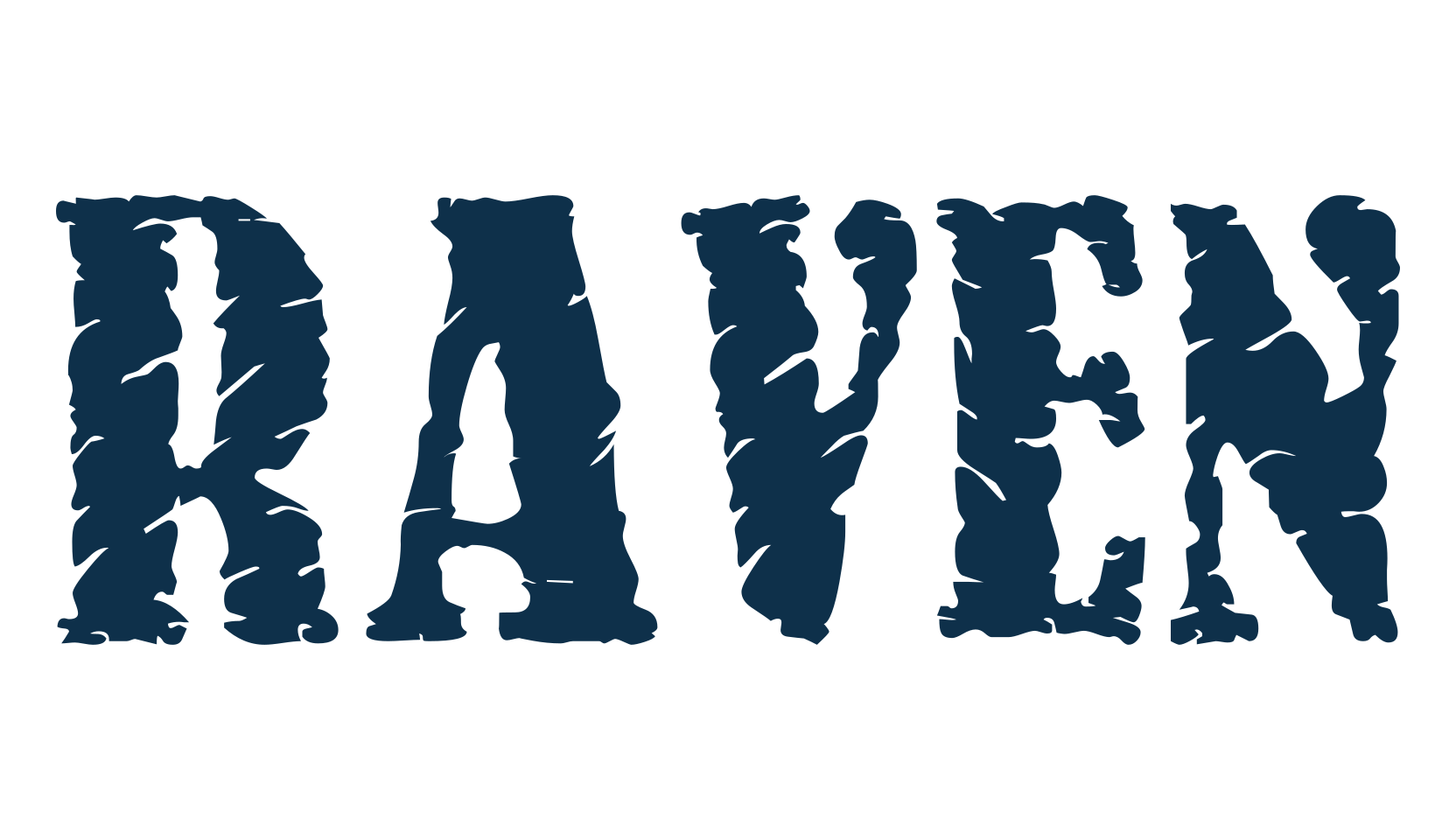 Raven (raven), eroded font preview