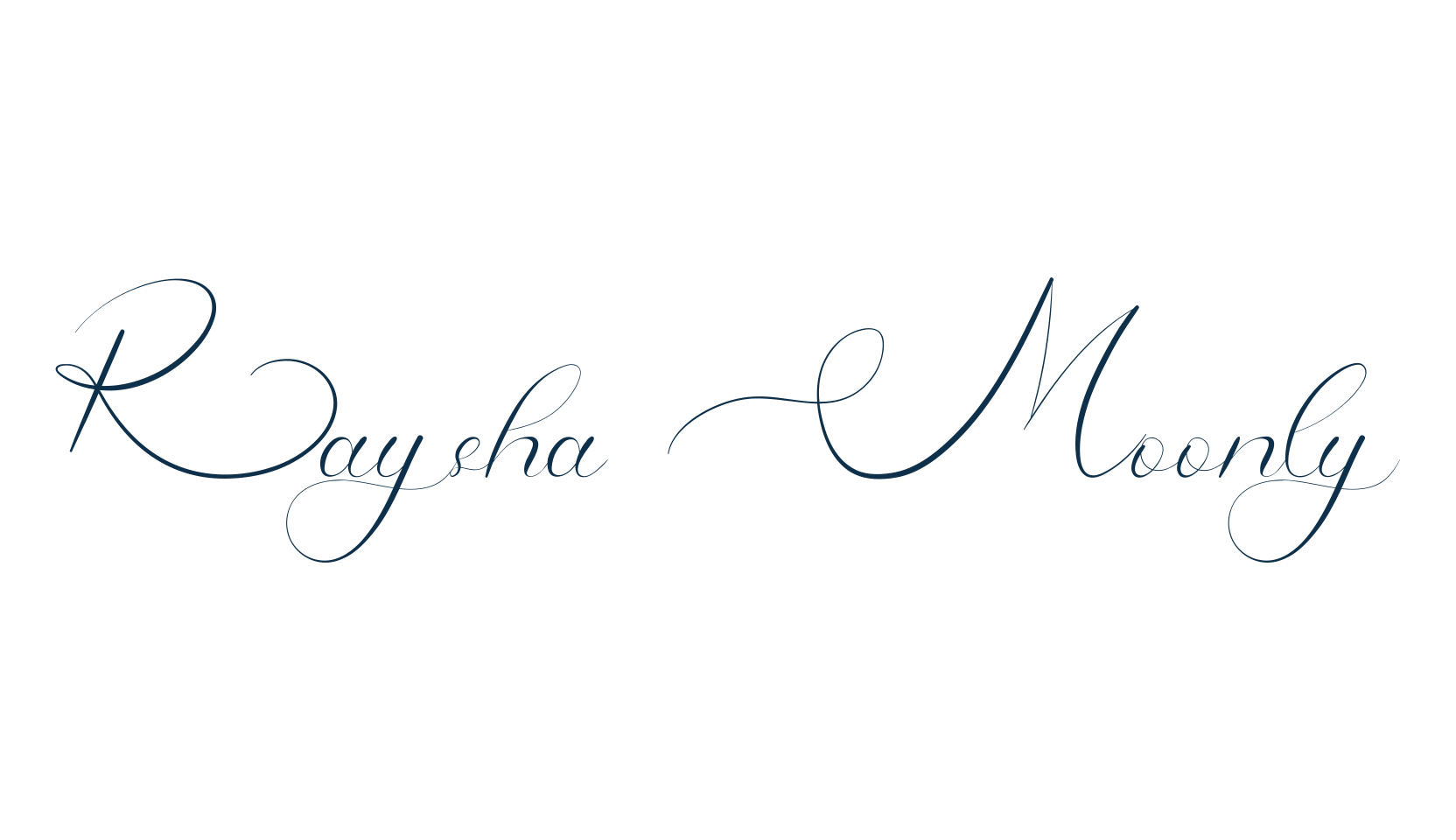 Raysha Moonly, calligraphy font preview