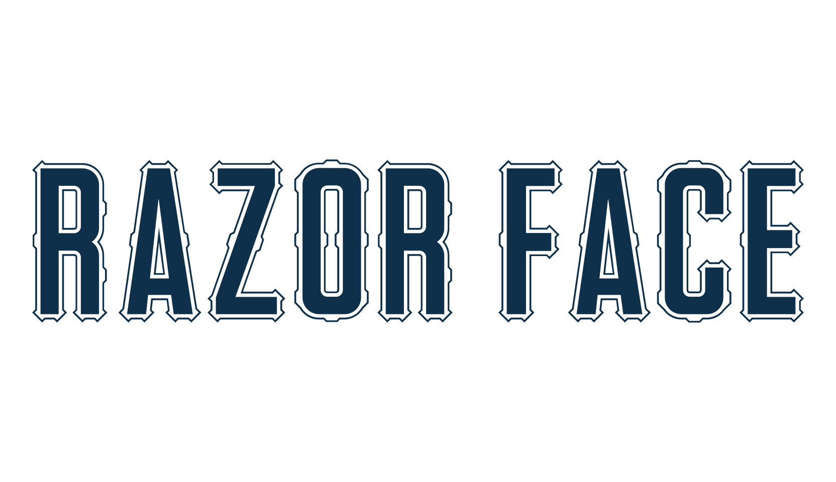 Razor Face, fancy retro decorative font preview