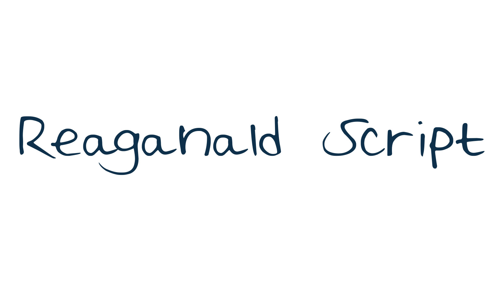 Reaganald Script, handwriting font preview