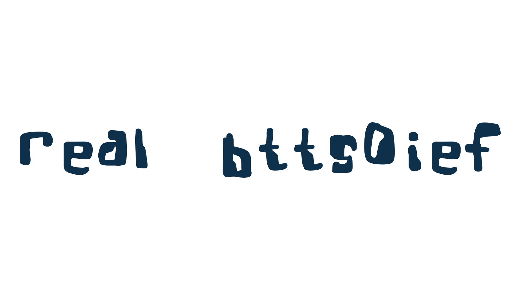 Real Bttsoief, fancy distorted decorative font preview
