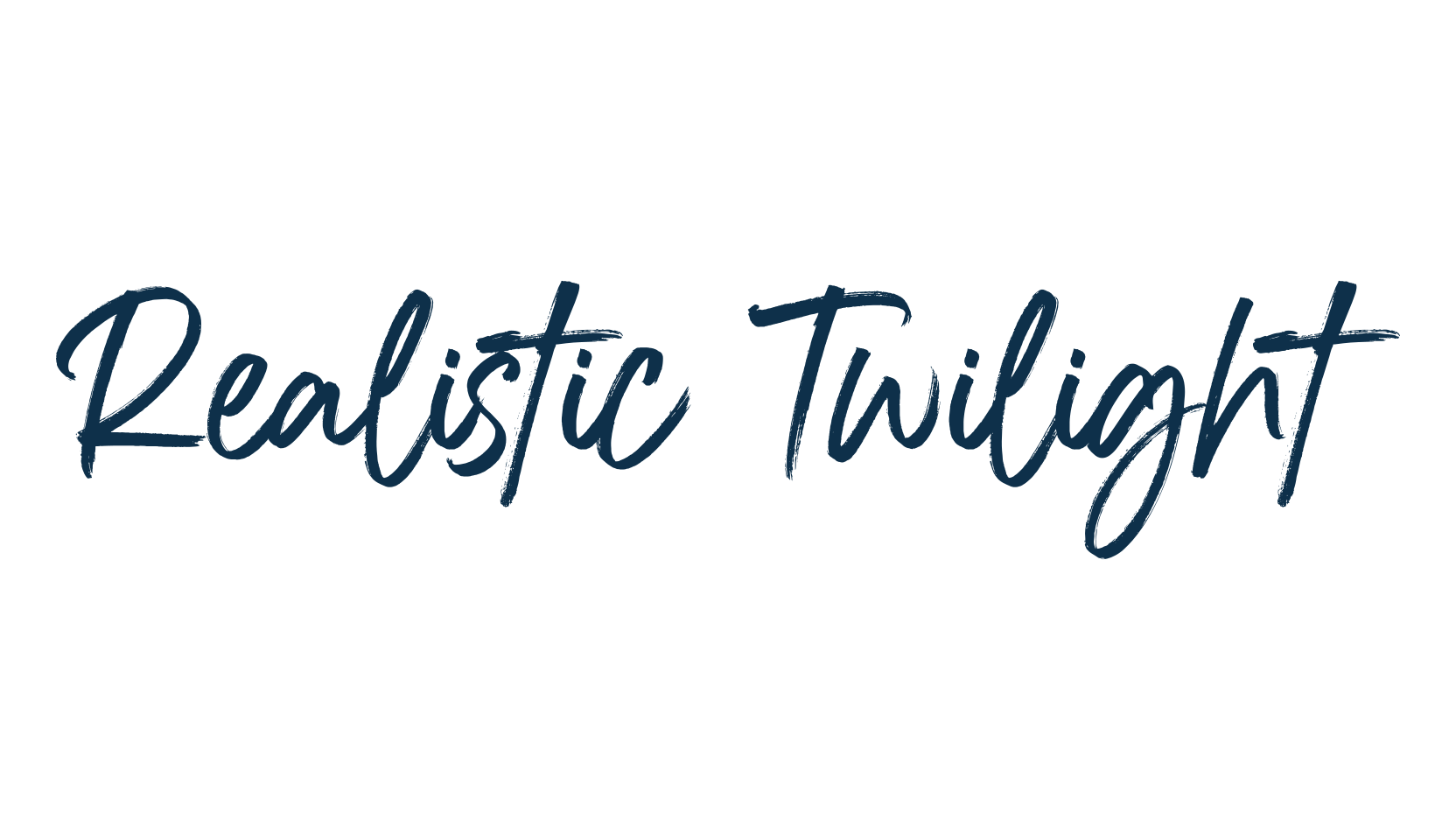 Realistic Twilight, script brush fancy decorative calligraphy font preview