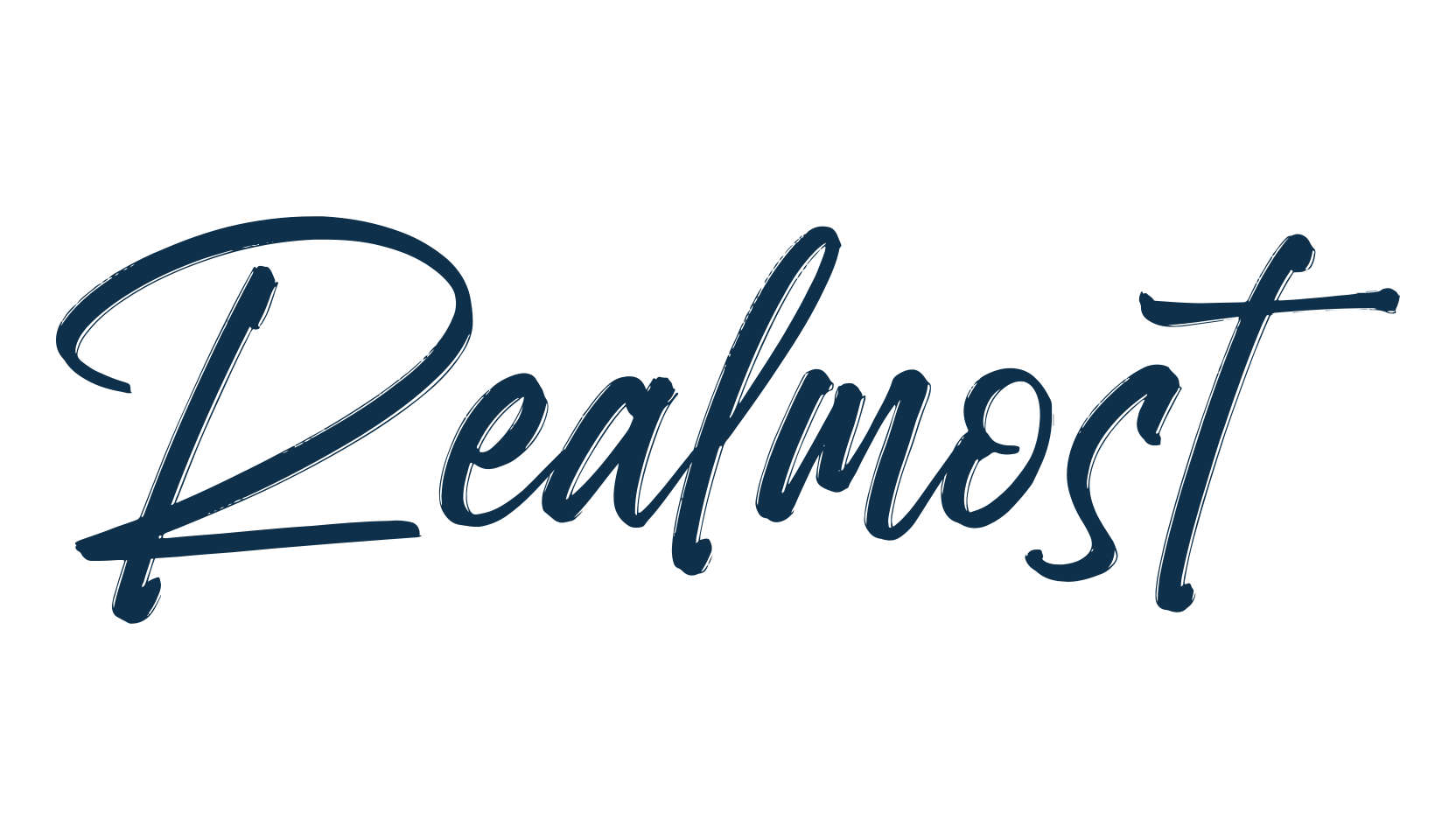 Realmost, script brush fancy decorative calligraphy font preview