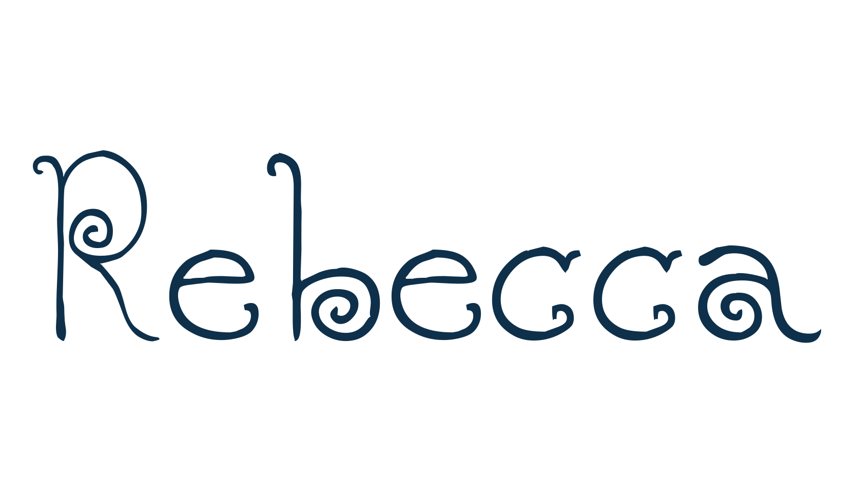 Rebecca, fancy curly decorative font preview