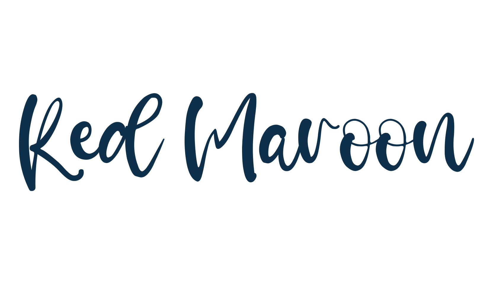 Red Maroon, handwriting font preview
