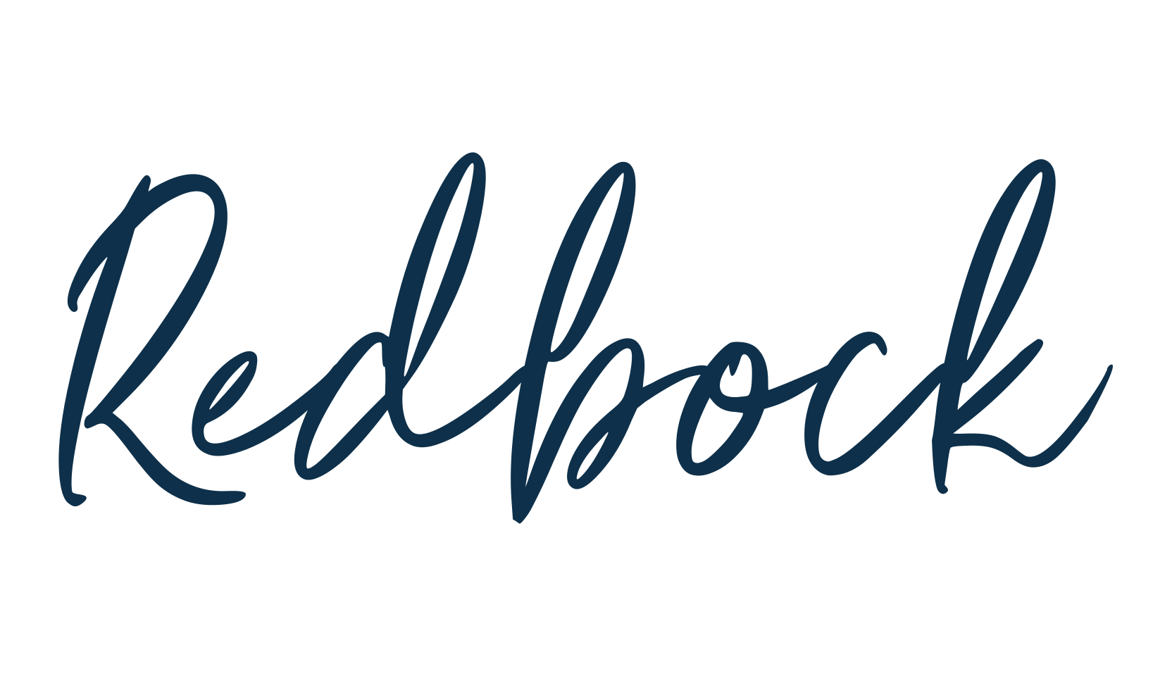 Redbock, script handwritten fancy decorative calligraphy font preview