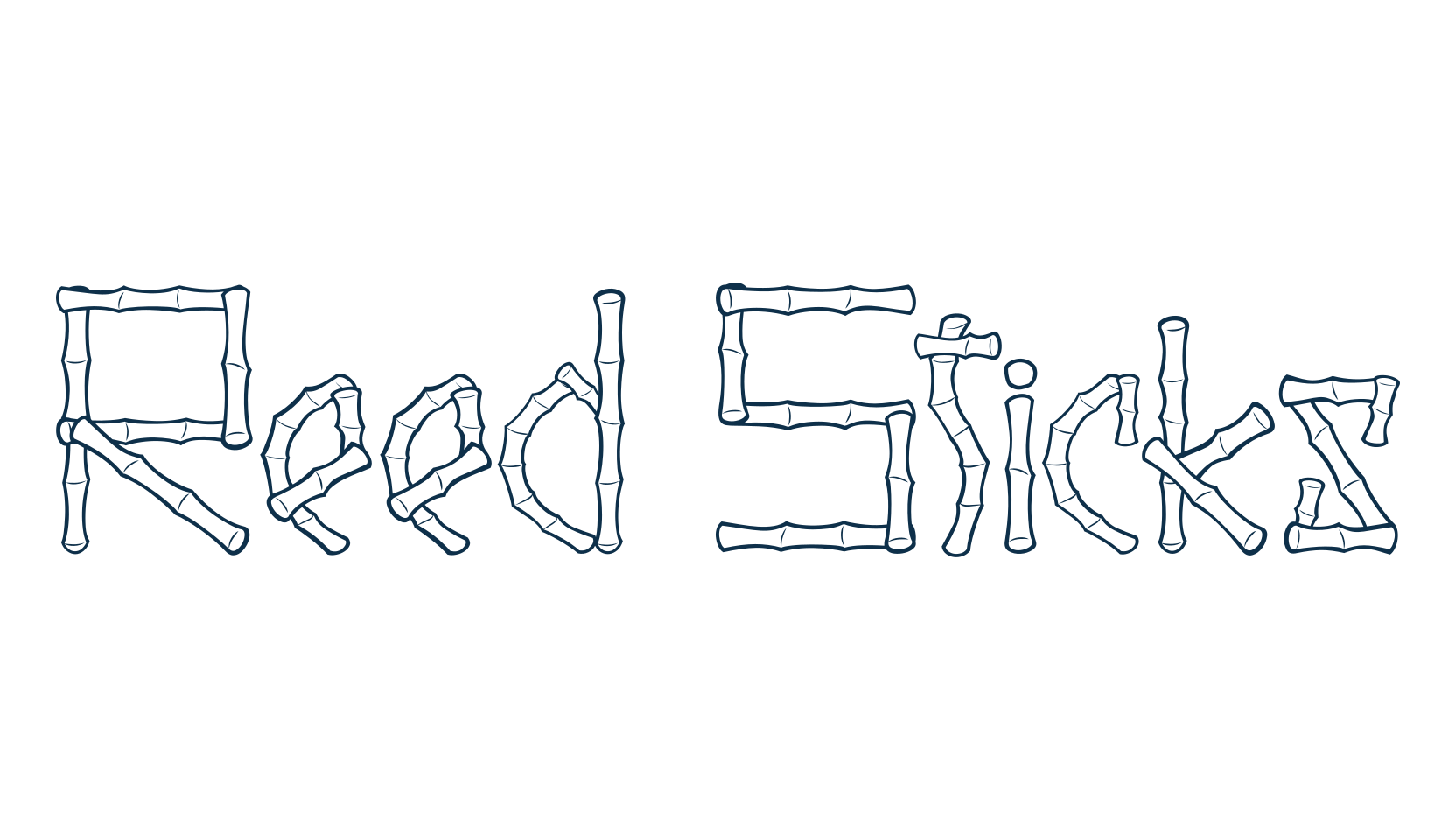 Reed Sticks, fancy decorative font preview