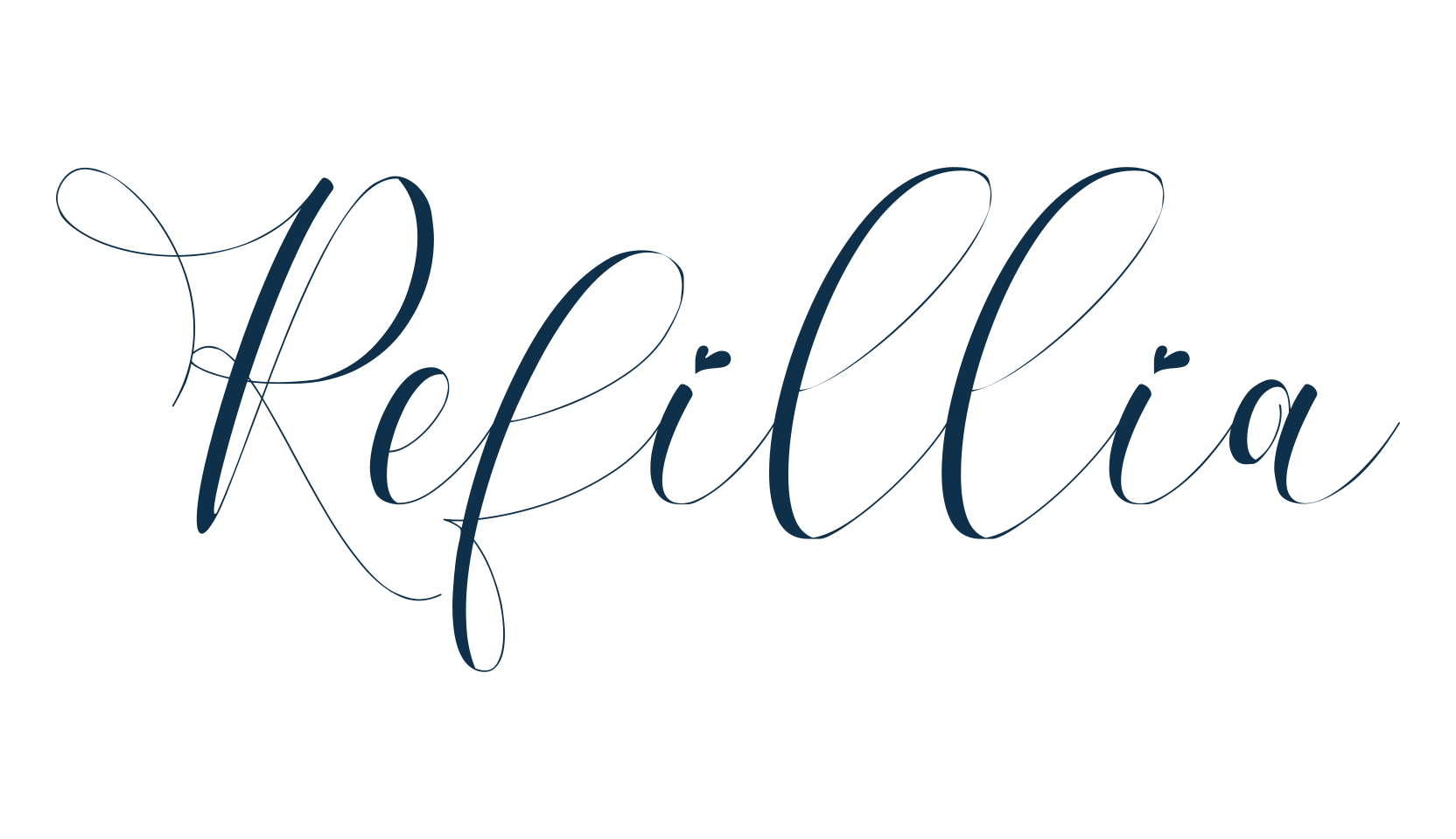 Refillia, script calligraphy fancy decorative font preview