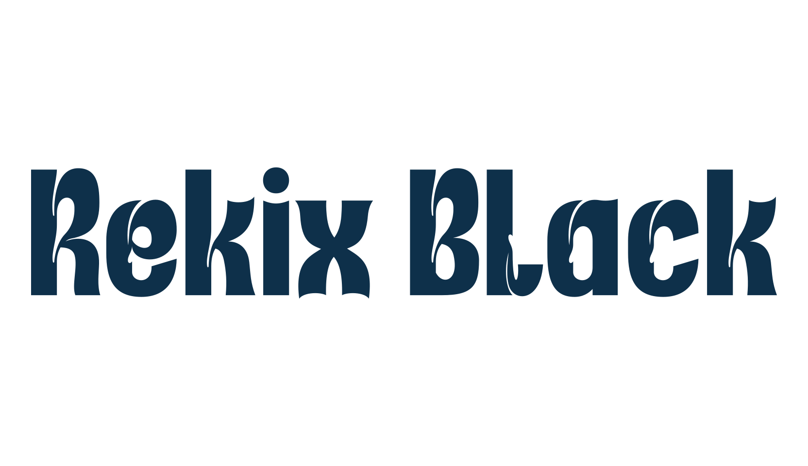 Rekix Black, fancy groovy decorative font preview