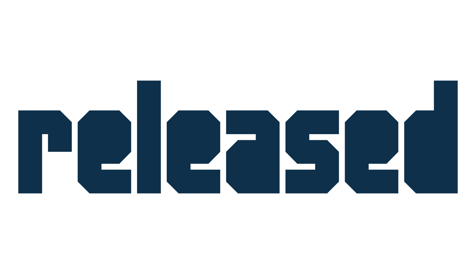 Released, techno square sci-fi font preview