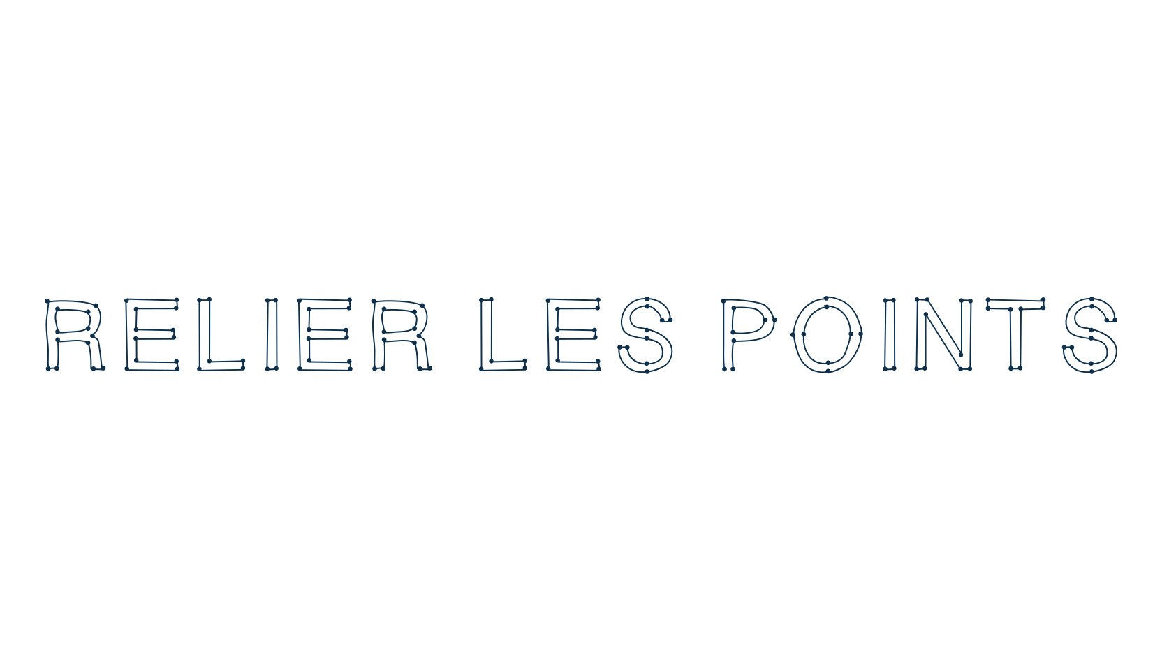 Relier les points, various font preview