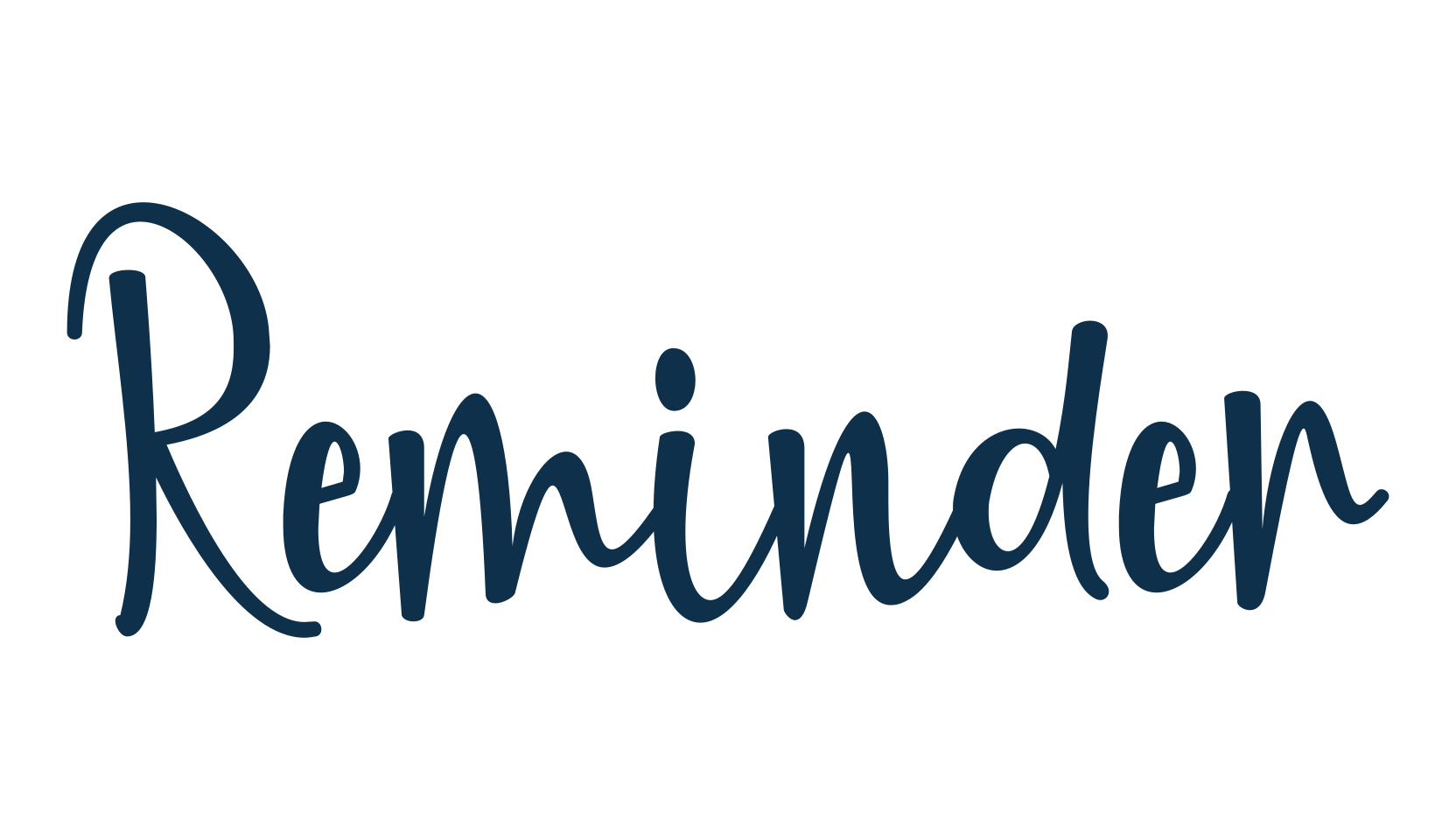 Reminder, handwriting font preview