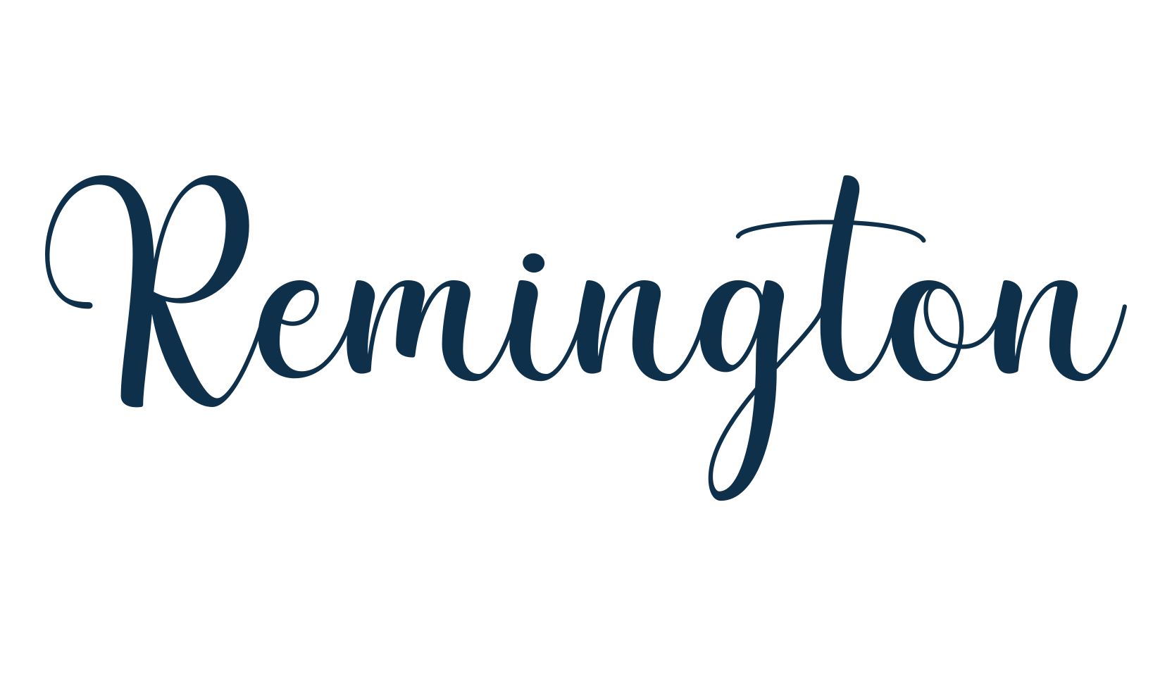 Remington, script calligraphy fancy decorative font preview