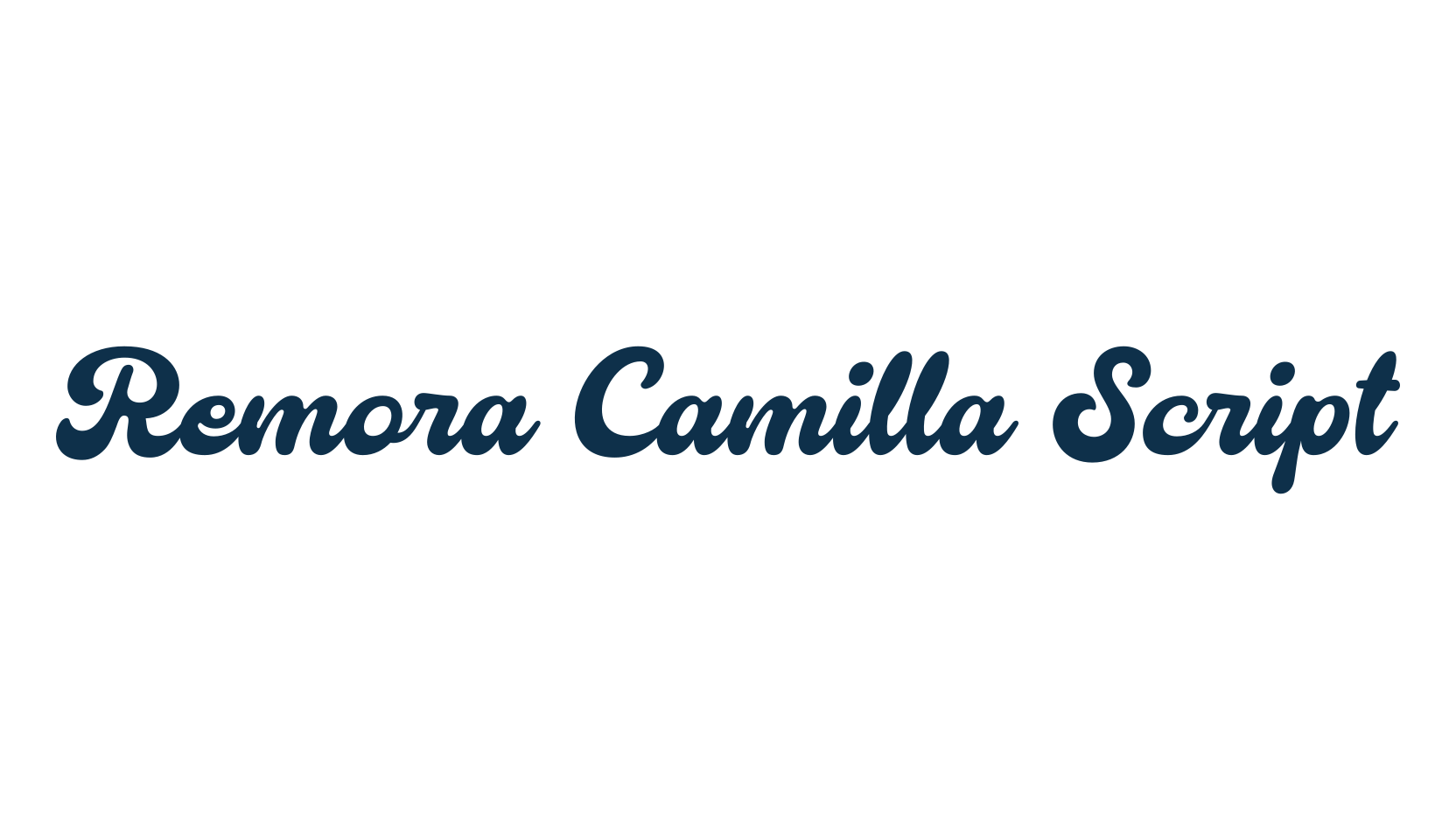 Remora Camilla Script, old school font preview