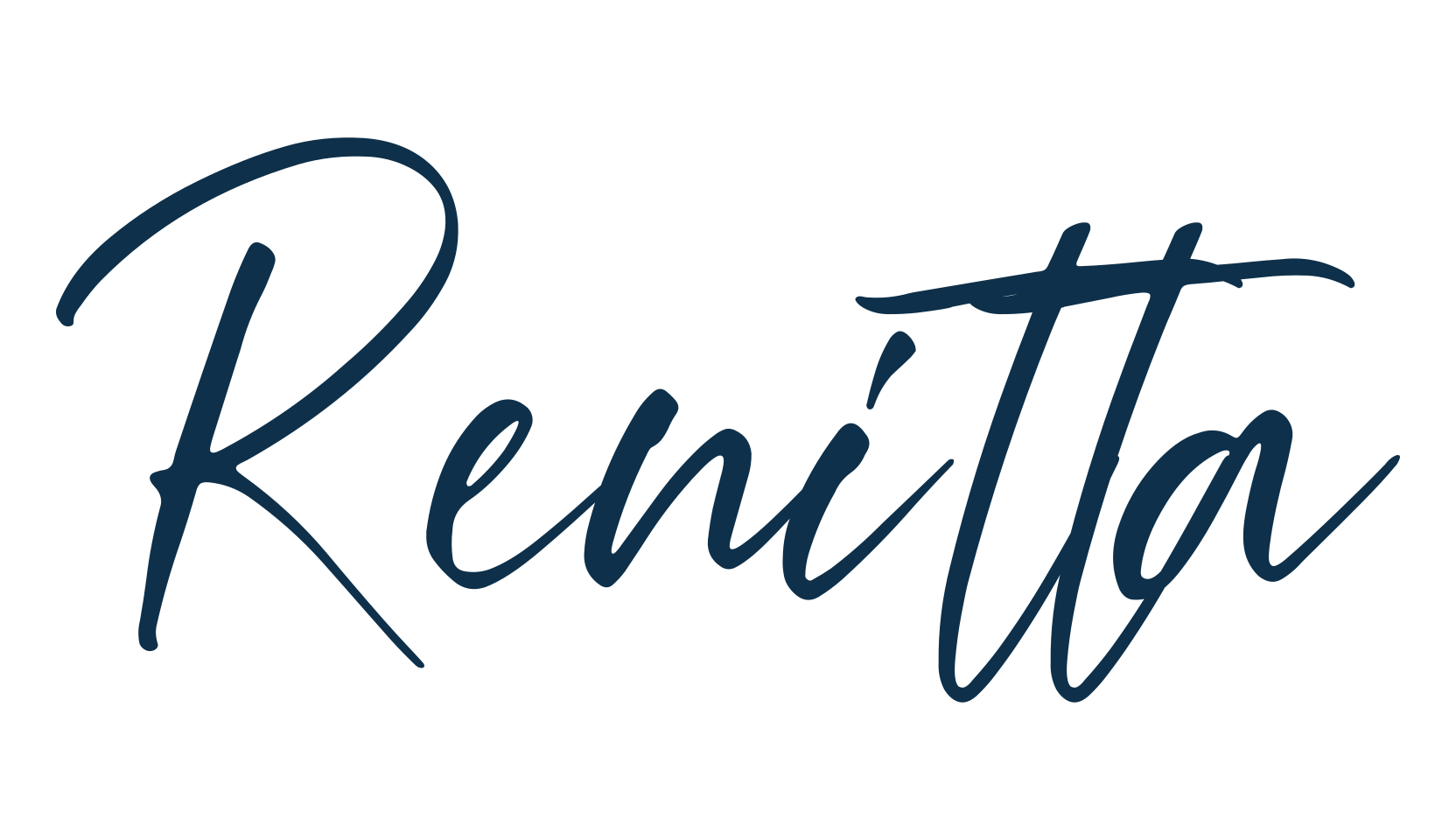 Renitta, script handwritten fancy decorative calligraphy font preview